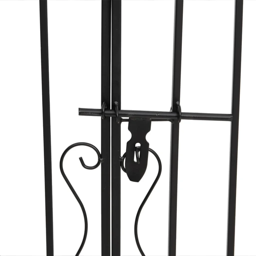 vidaXL Garden Gate Ornamental Fence Gate with Bolt Hinge Trellis Wrought Iron