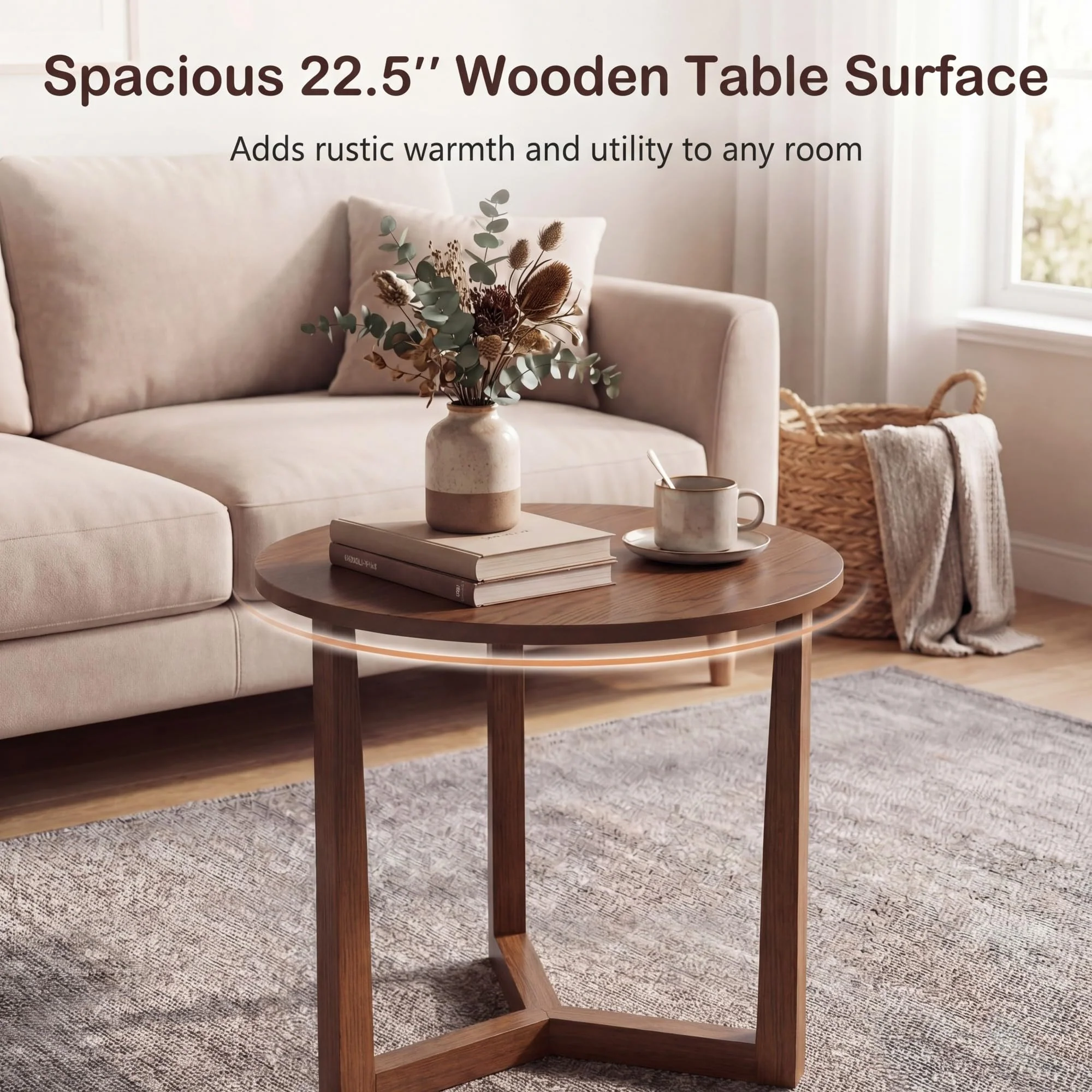 Tangkula Farmhouse Side Table | 22.5