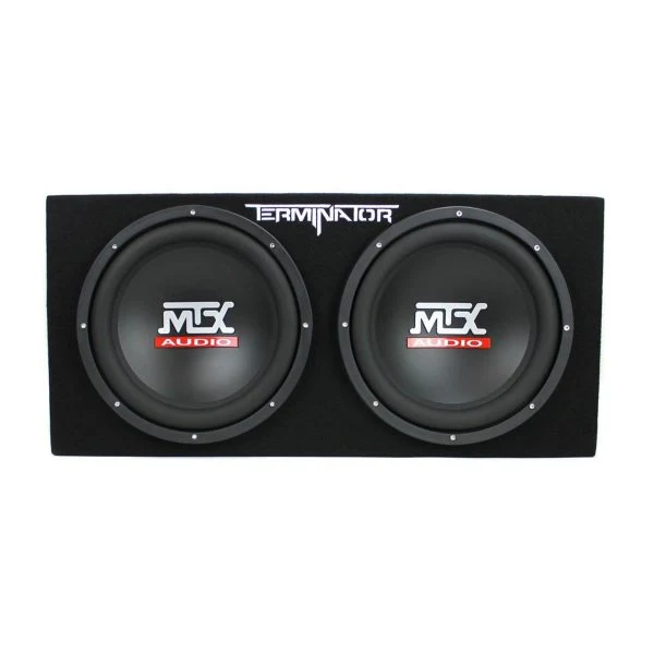 MTX Terminator Dual 12-Inch Loaded Subwoofer Enclosure System with 1500W Mono Amplifier & Complete Amp Installation Kit