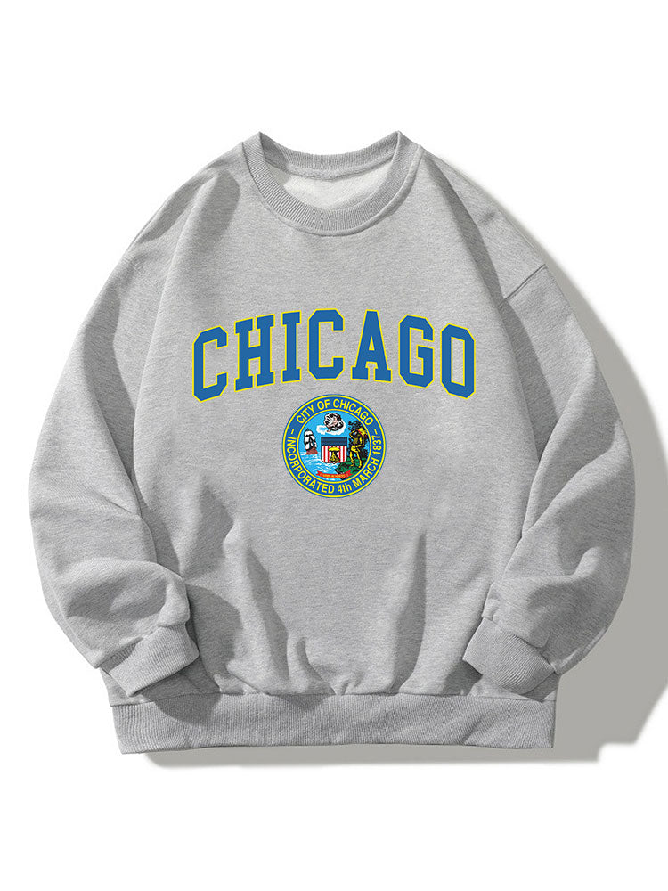 Sweat-shirt décontracté imprimé Chicago