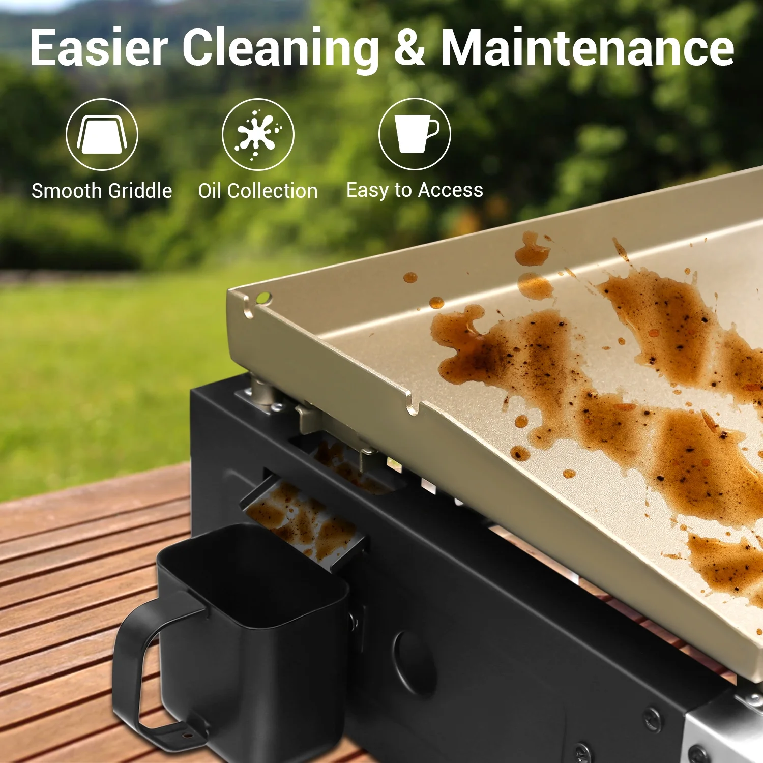 Grills 2-Burner Portable Propane Gas Tabletop Griddle, 22-Inch, 18,000 BTU, Steel(2 Burner+Lid) - Image 10