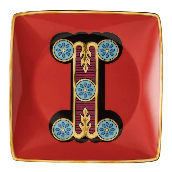 Alphabet skål 12 cm kvadratisk I