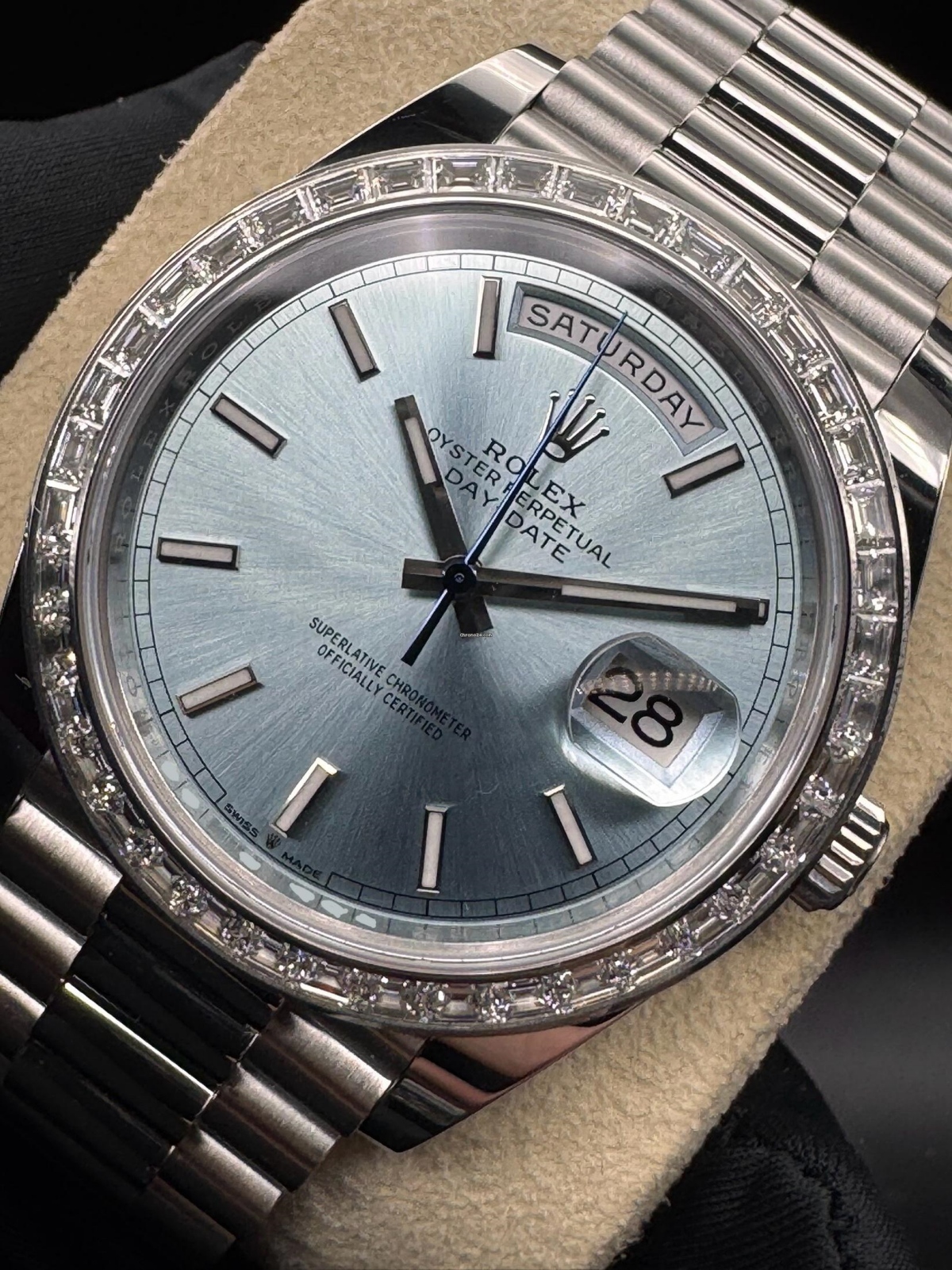 [Super Clone]RLX Day-Date 40mm 228396TBR-0039 Ice Blue Dial