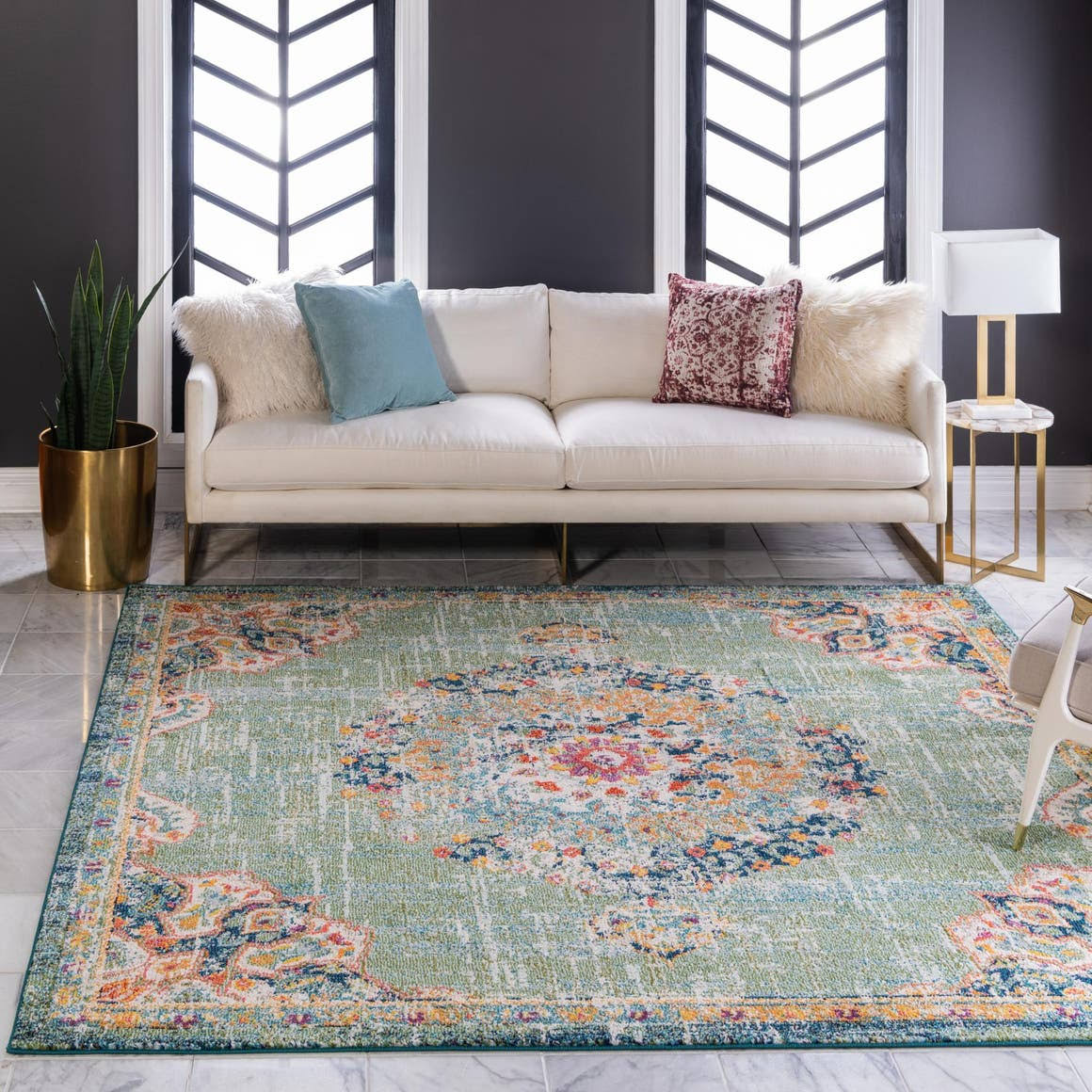 Unique Loom Penrose Alexis Green 8 ft. x 8 ft. Square Rug