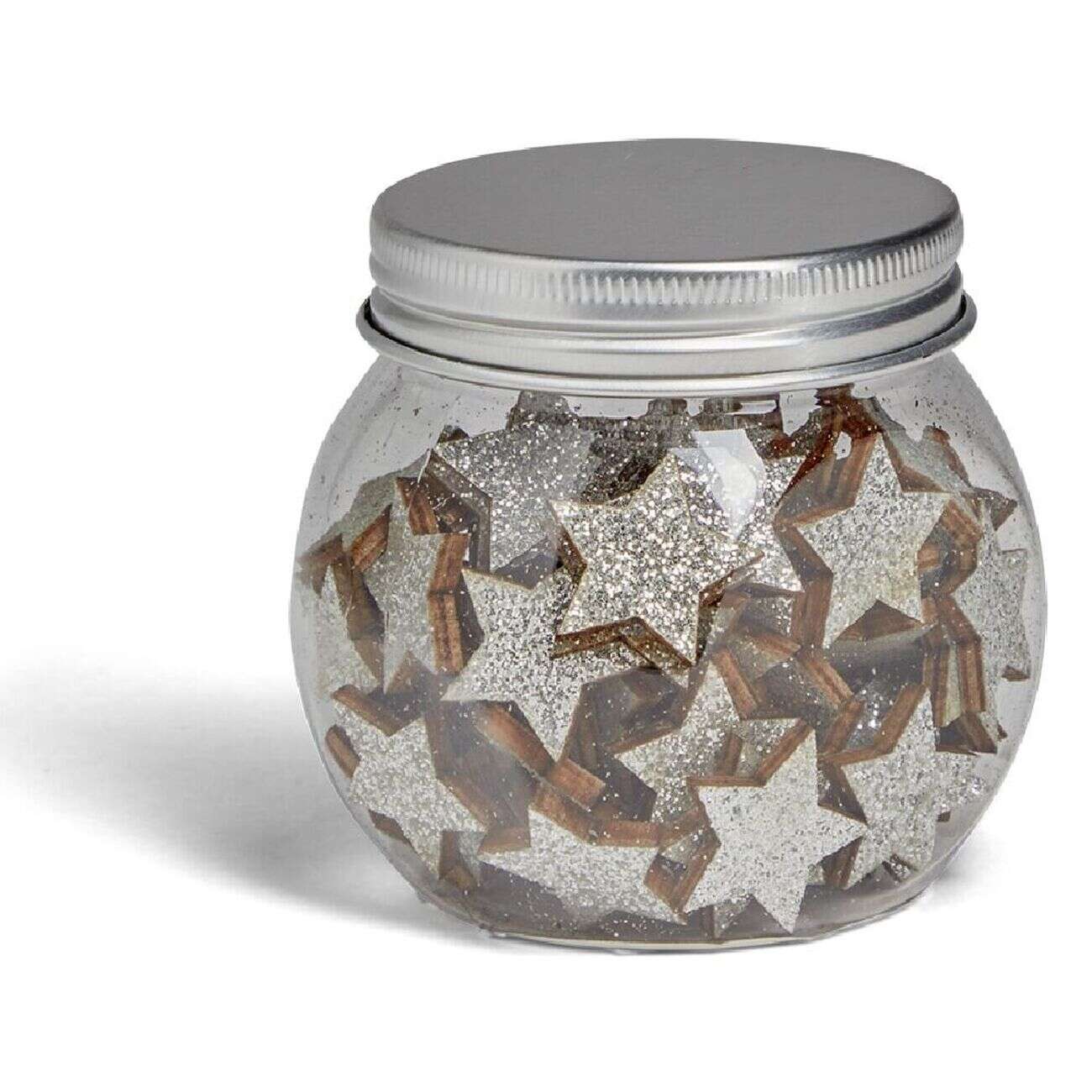 Étoile décoration de table bois pailleté doré ou argenté x80 - 2 modèles