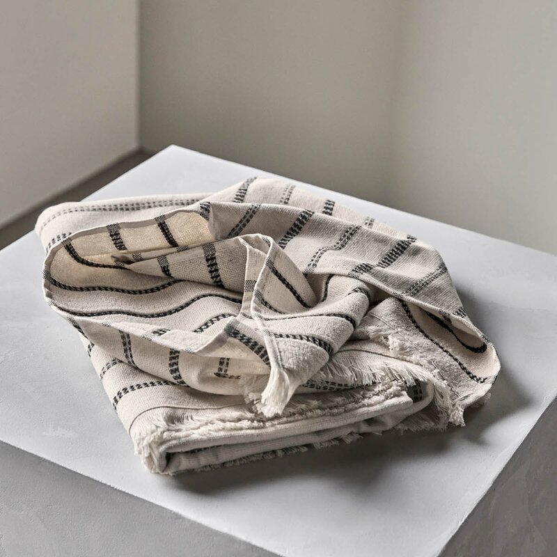 Håndkle 70x140 cm offwhite/svart