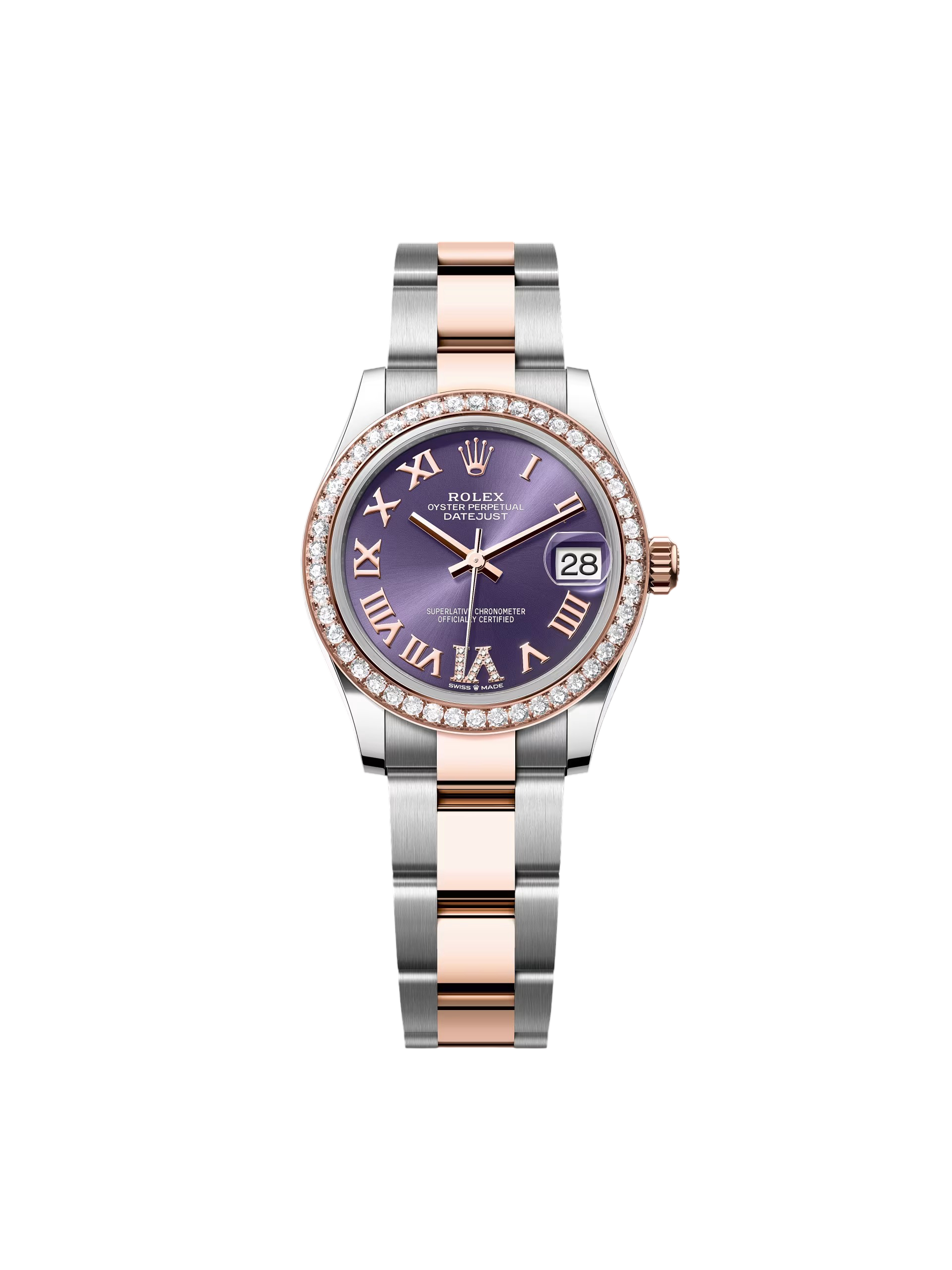 【Super Clone】RLX Datejust m278381-0015/0016 Aubergine Roman Dial 31mm Oyster Bracelet
