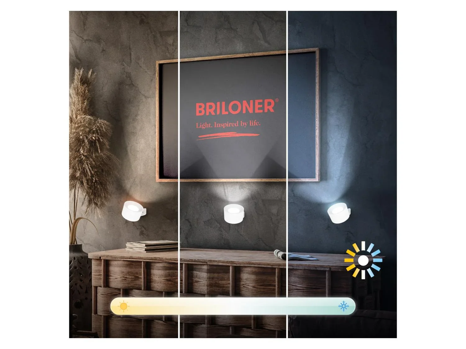 Briloner Lot de 2 appliques murales sans fil