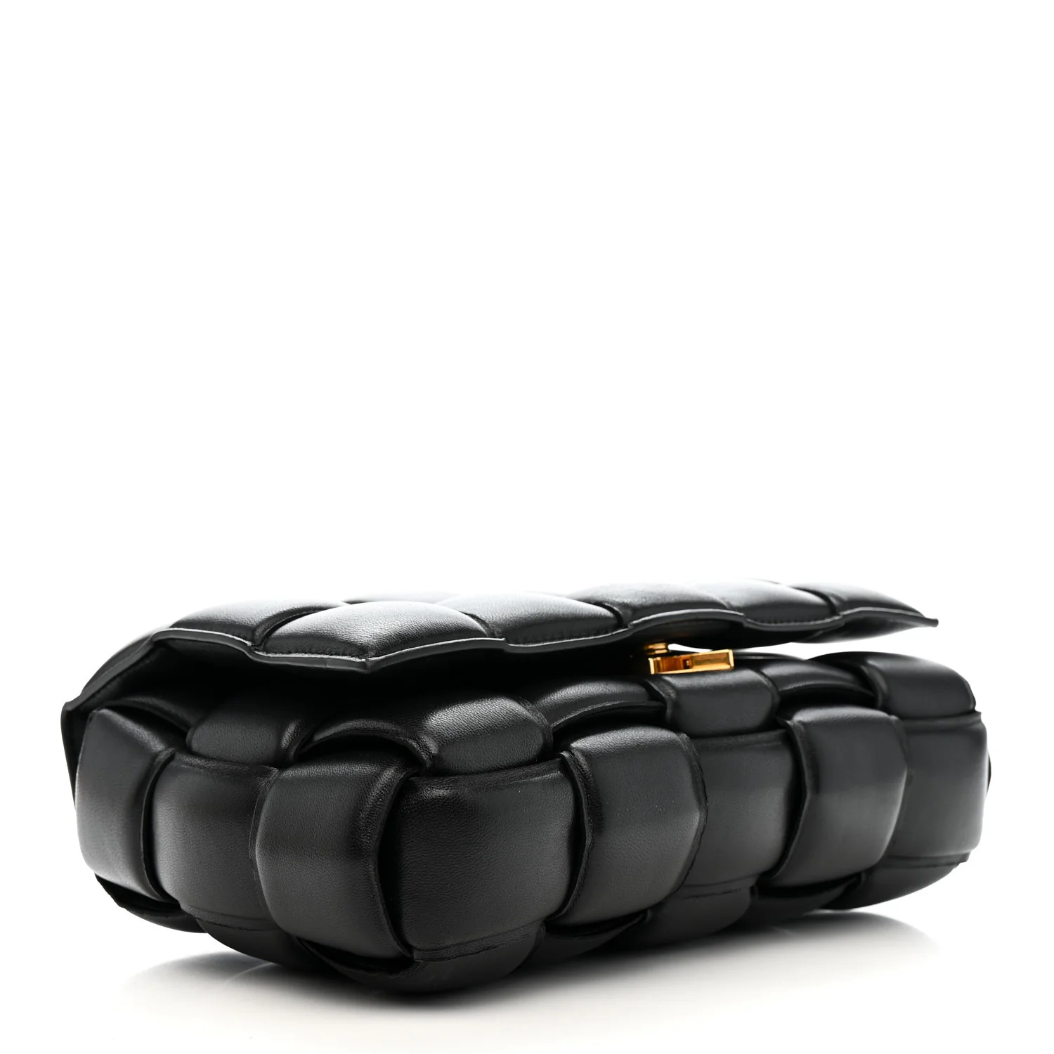 Nappa Maxi Intreccio Padded Cassette Crossbody Bag Black