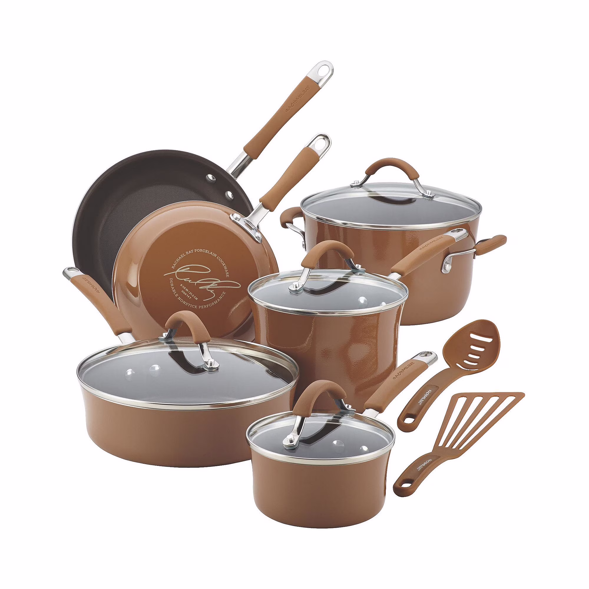 12-Piece Cucina Nonstick Pots and Pans Set, Cookware, Set Cranberry(Cranberry Red) - Image 5