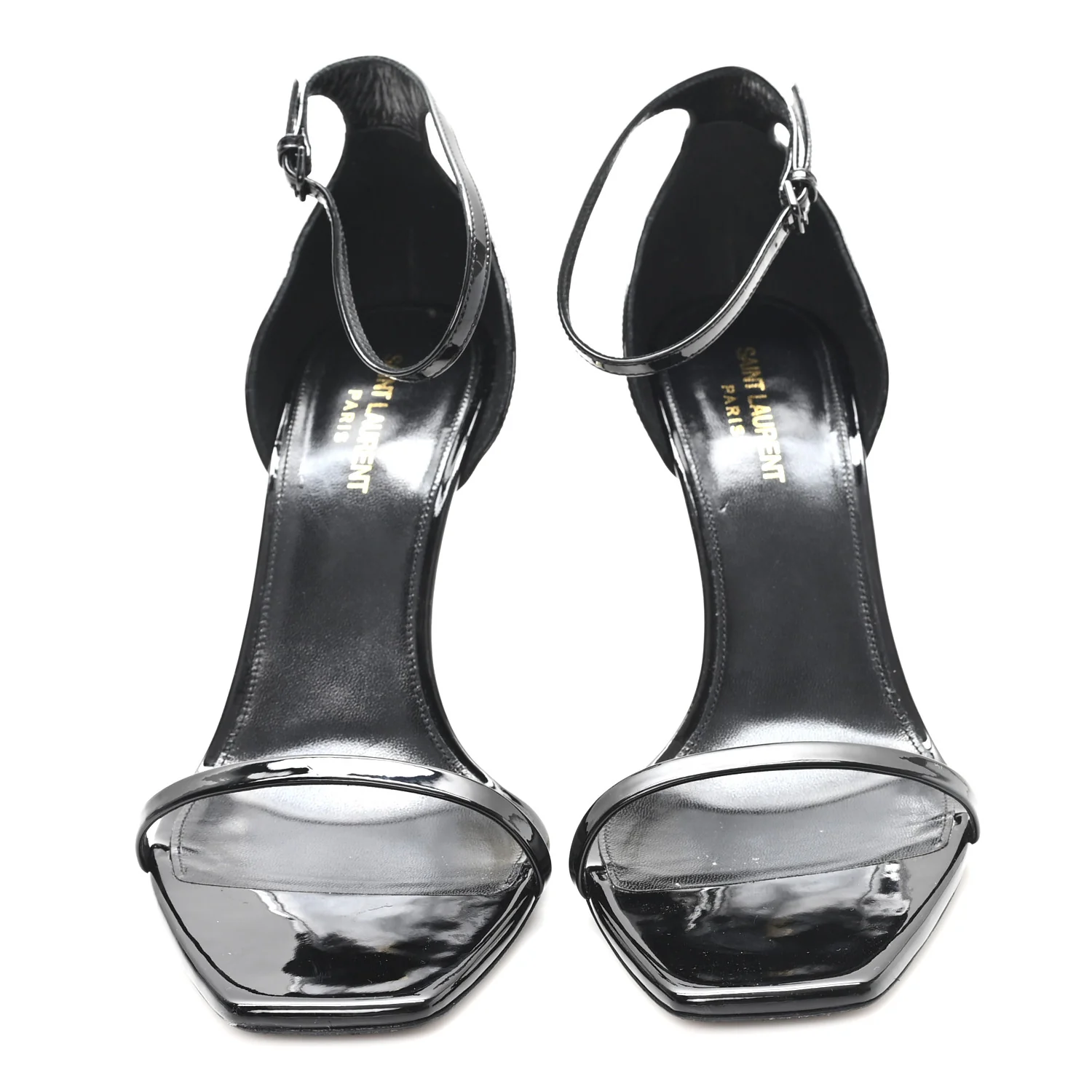 Patent Calfskin Opyum 110 Sandals 41 Black Gold