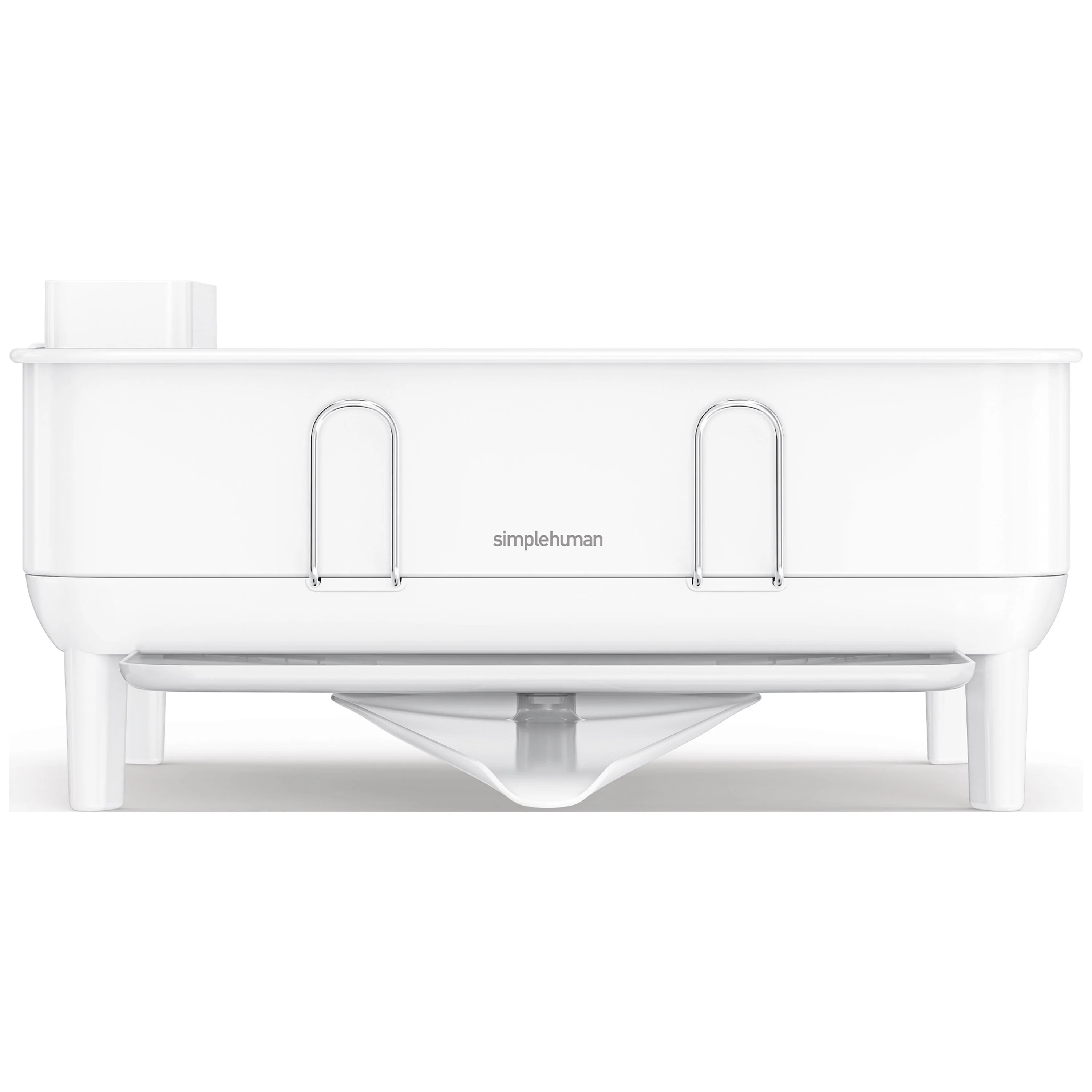 Simplehuman Kitchen Dish Drying Rack, Fingerprint - Proof Stainless Steel Frame, Grey Plastic