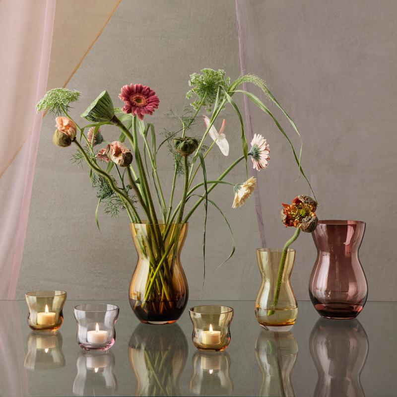 Calabas Duo vase 21 cm burgundy/amber