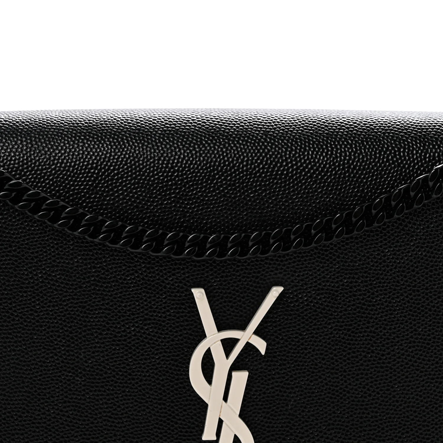 Grain De Poudre Medium Classic Monogram Kate Satchel Black White