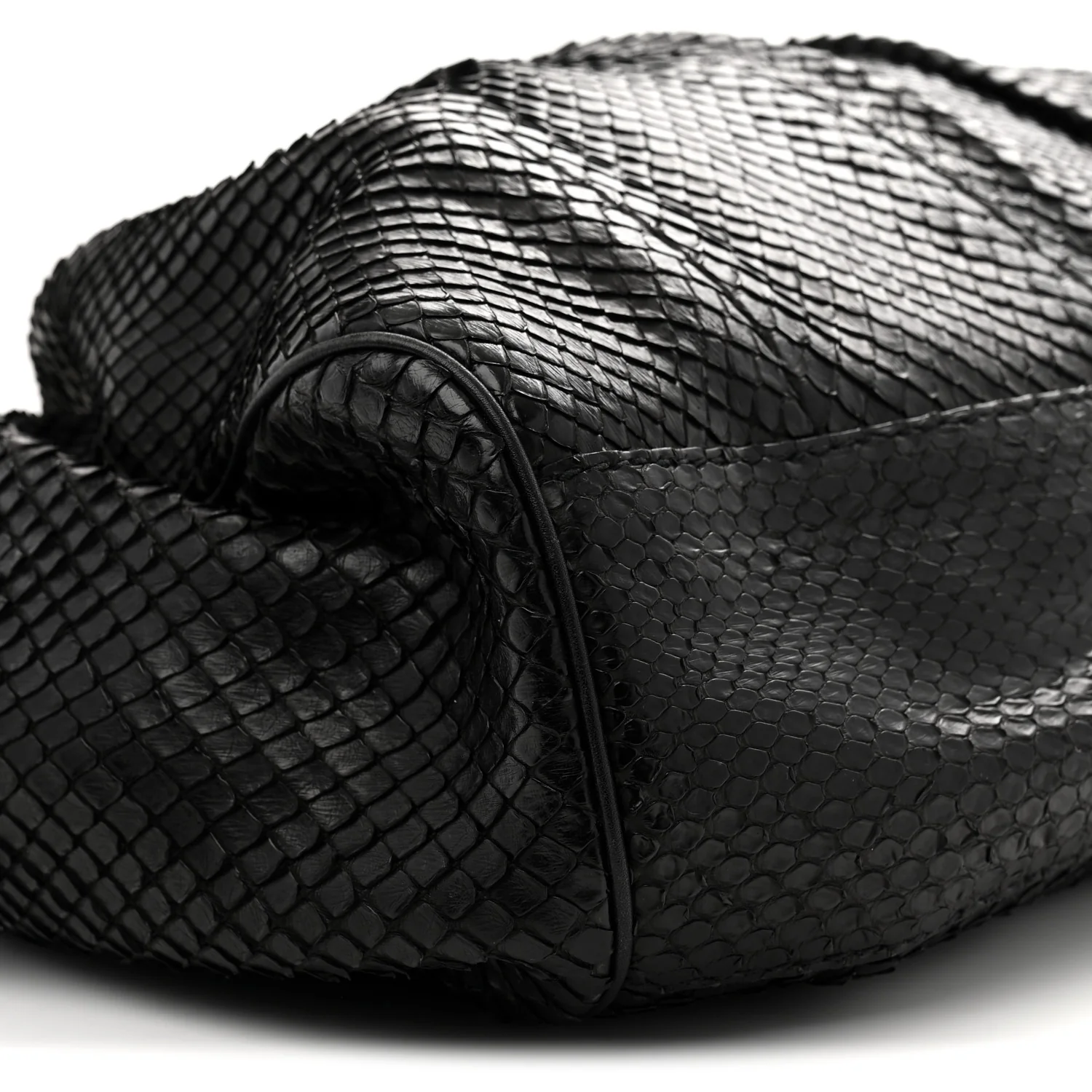 Snakeskin Large Sukey Tote Black