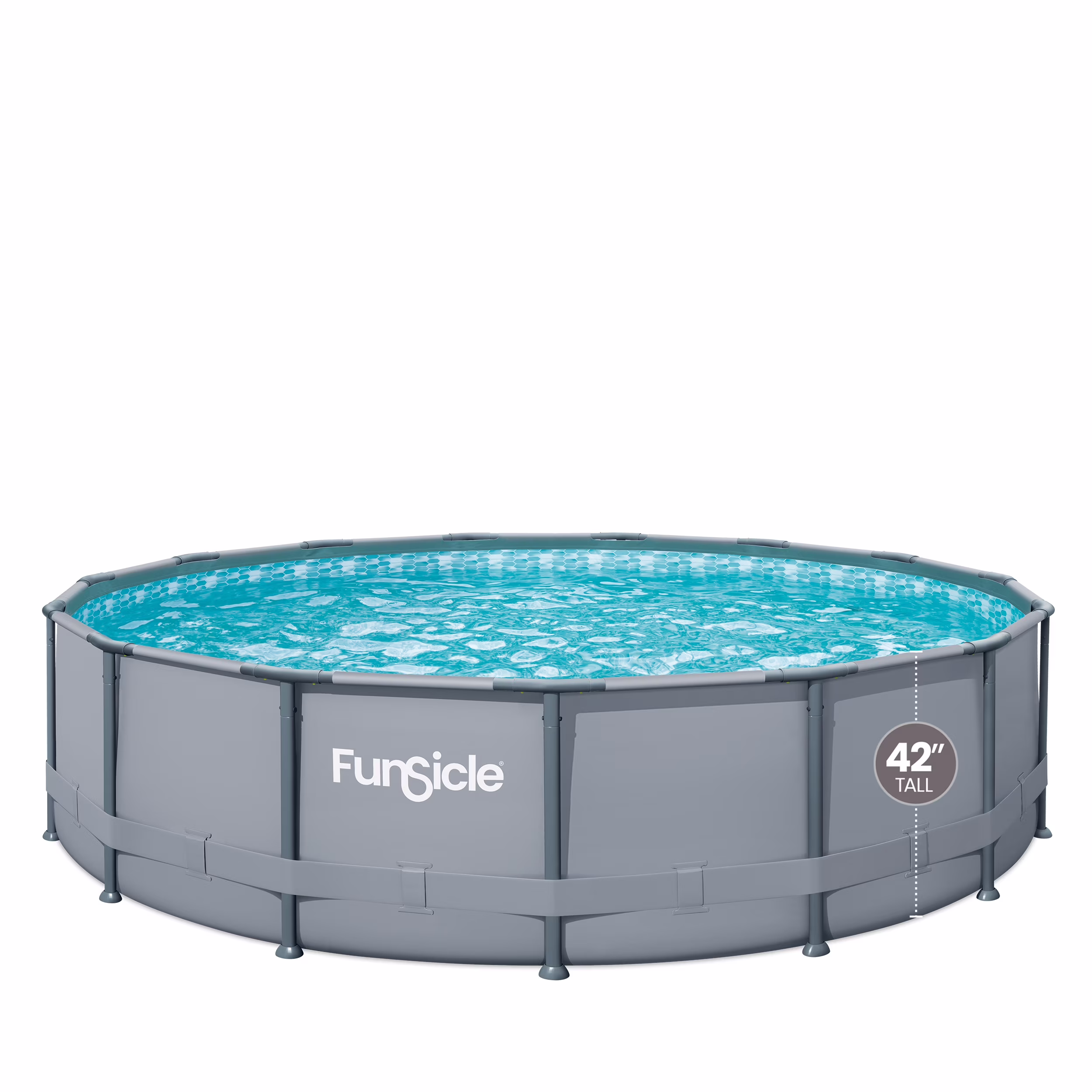 15ft Oasis Round Above Ground Metal Frame Swimming Pool, Includes SkimmerPlus Pump, Age 6 up(Pool Only)