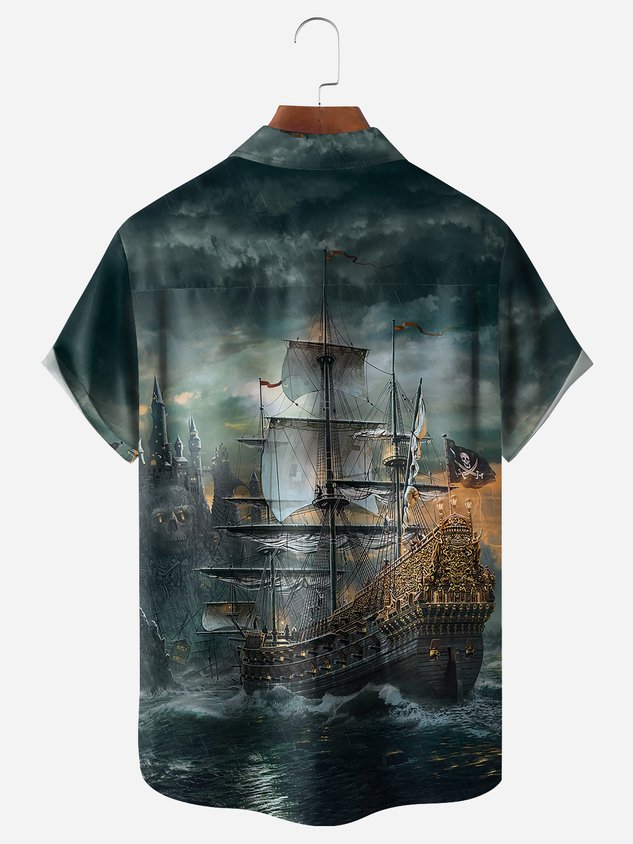 Chemise hawaïenne à manches courtes avec poche poitrine Corsair
