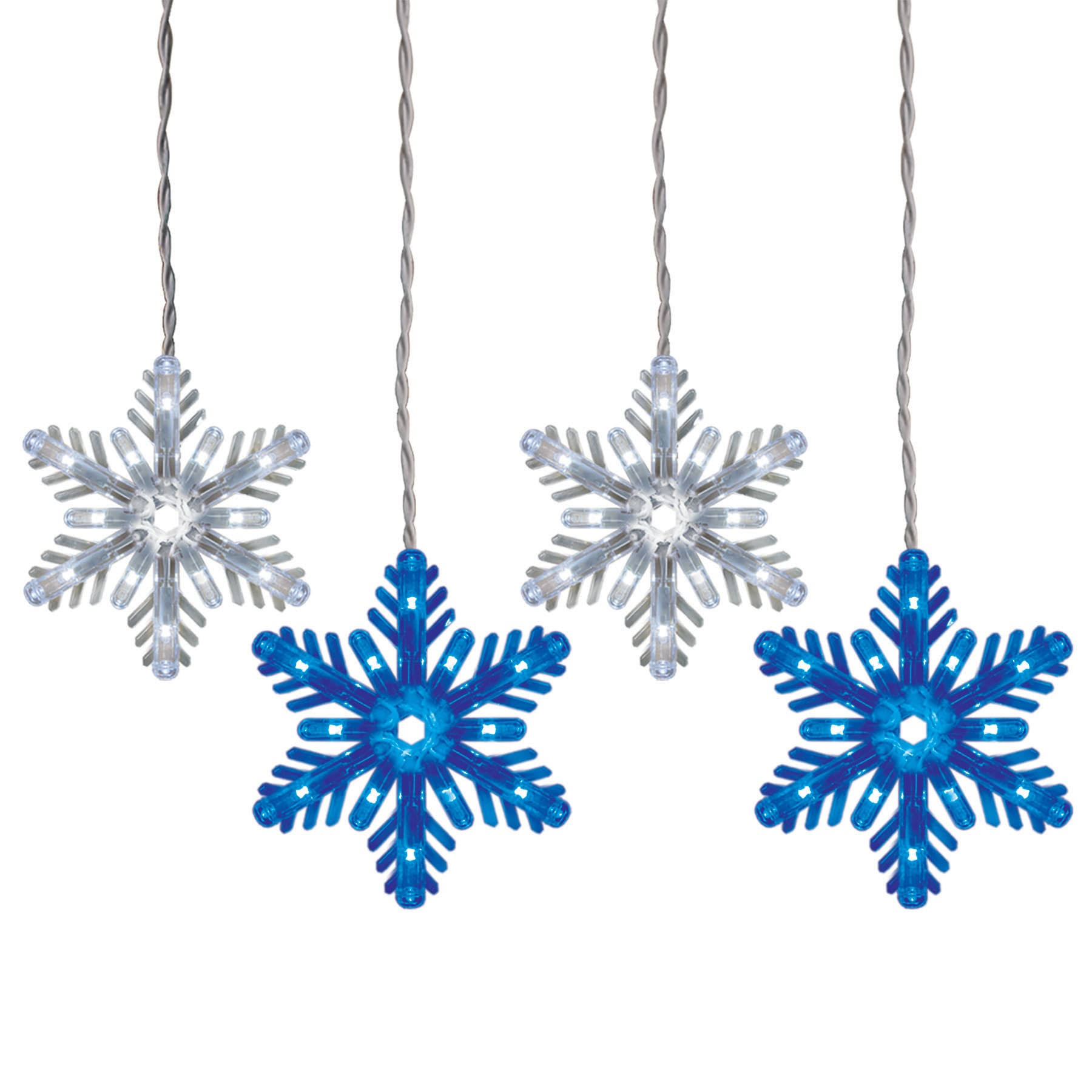 GE Color Choice 96-Count Multi-function Color Changing Snowflake LED Plug-In Christmas Icicle Lights