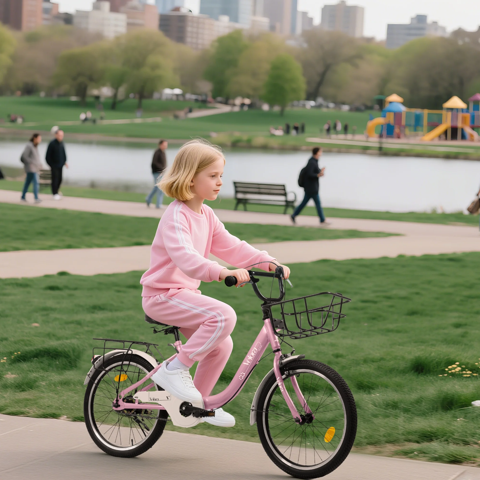 Girls Bike,20 Inch Kids Bike for 5-8 Years Old Children, Princess Style Kids Bicycle Adjustable Seat with Doll-Seat Basket Pink(Pink) - Image 6