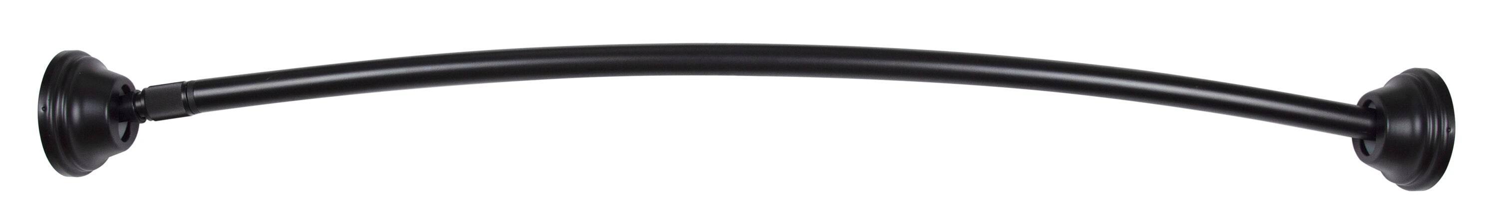 Allen + Roth 44-in to 72-in Matte Black Fixed or Tension Single Curve Adjustable Shower Curtain Rod | SHLSNC01MB