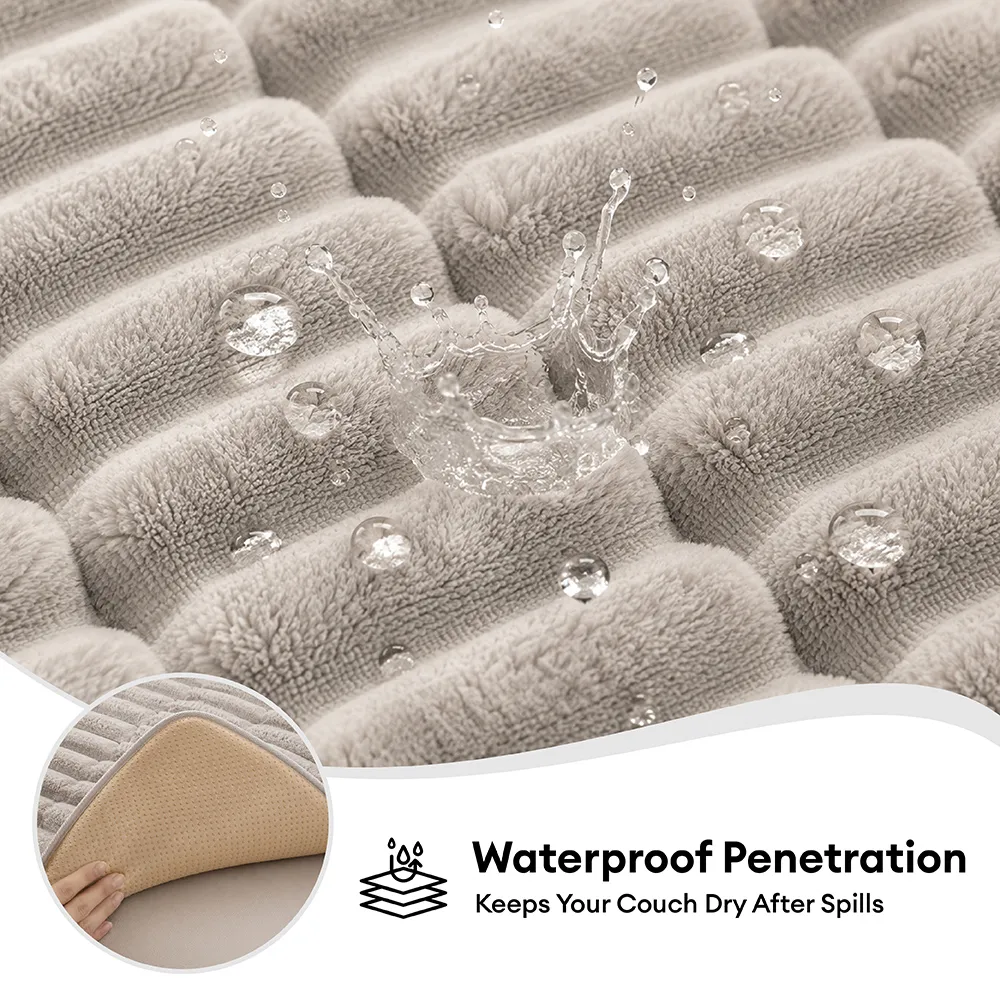 One-Piece Cozy Flannel Sofa Protection Non-Slip Waterproof Sectional Couch Cover