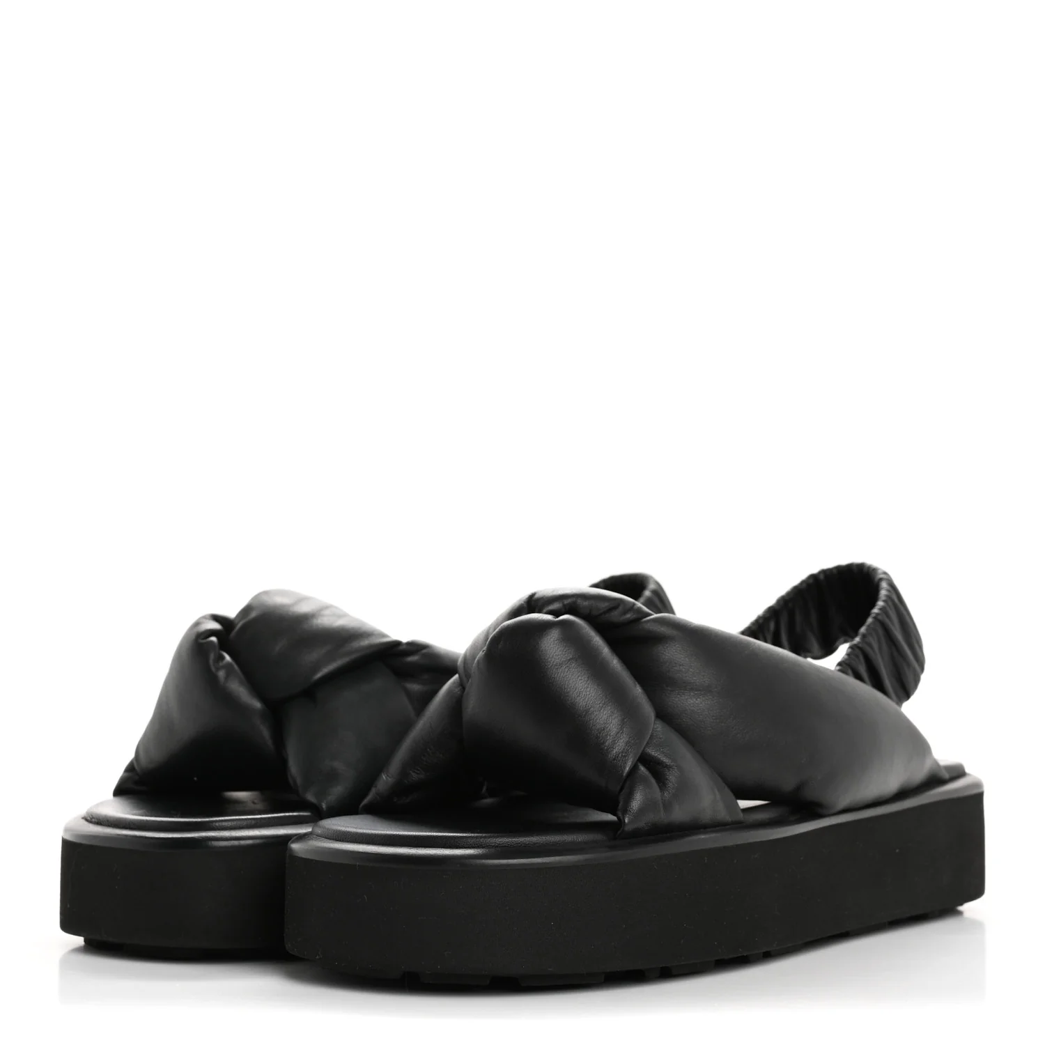 Padded Nappa Flatform Sandals 35 Black