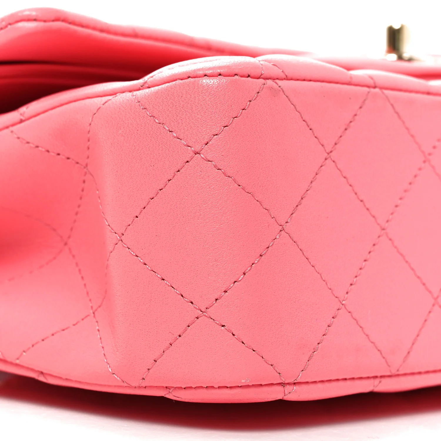 Lambskin Quilted Medium Double Flap Pink