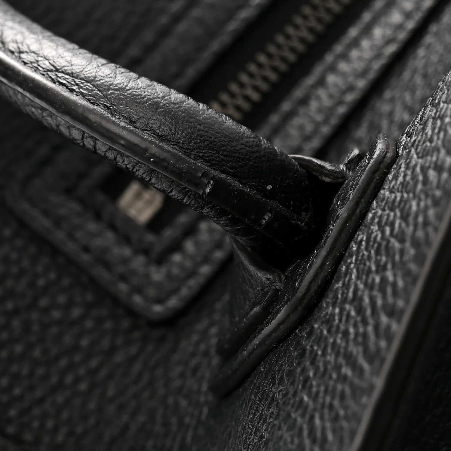 Drummed Calfskin Nano Luggage Black