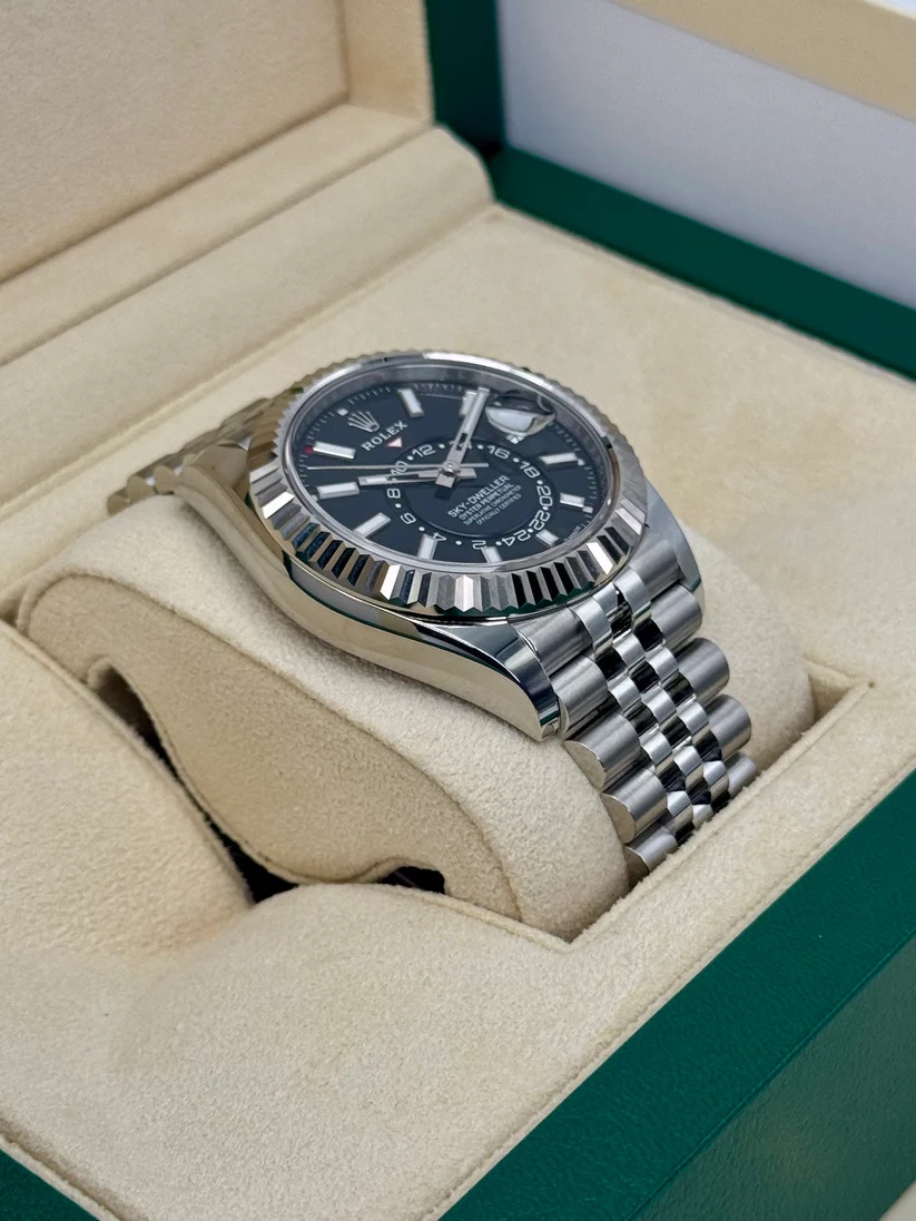 [Super Clone]RLX  Sky-Dweller 42mm Stainless Steel Black Dial Jubilee - 336934