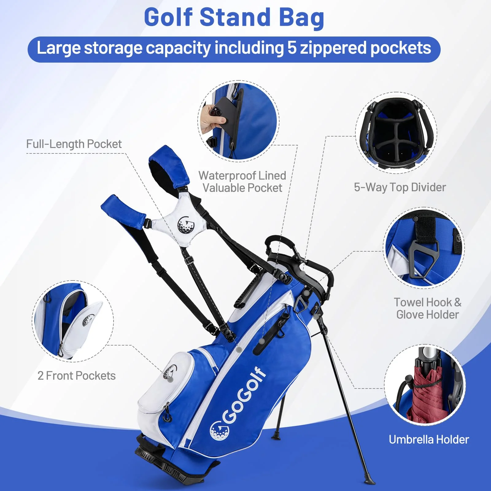 Tangkula Men's Complete Golf Clubs and Bag Set with Headcovers and Putter