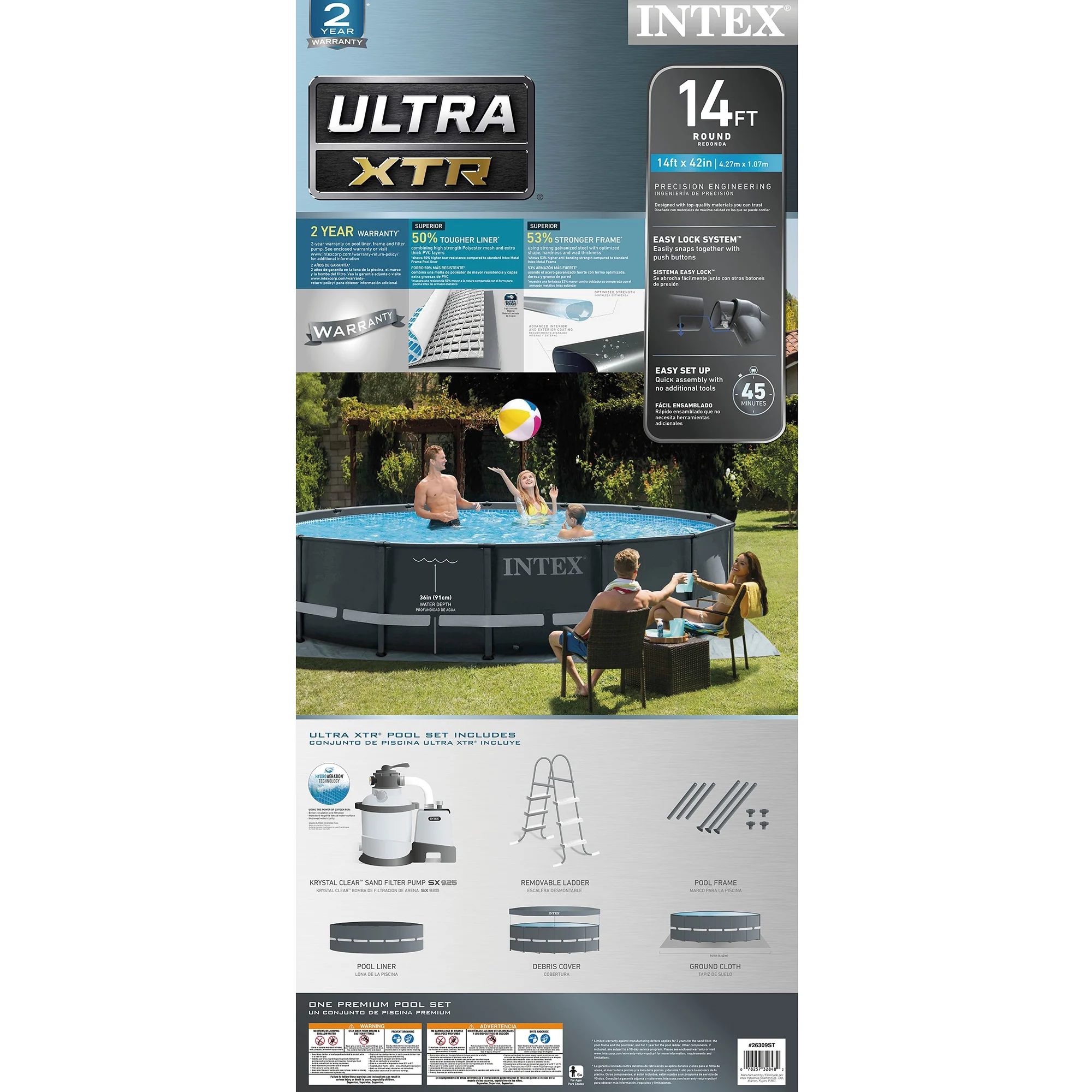 Open Box Ultra XTR 14�� x 42�� Round Above Ground Pool Set w/ Filter Pump - Image 9