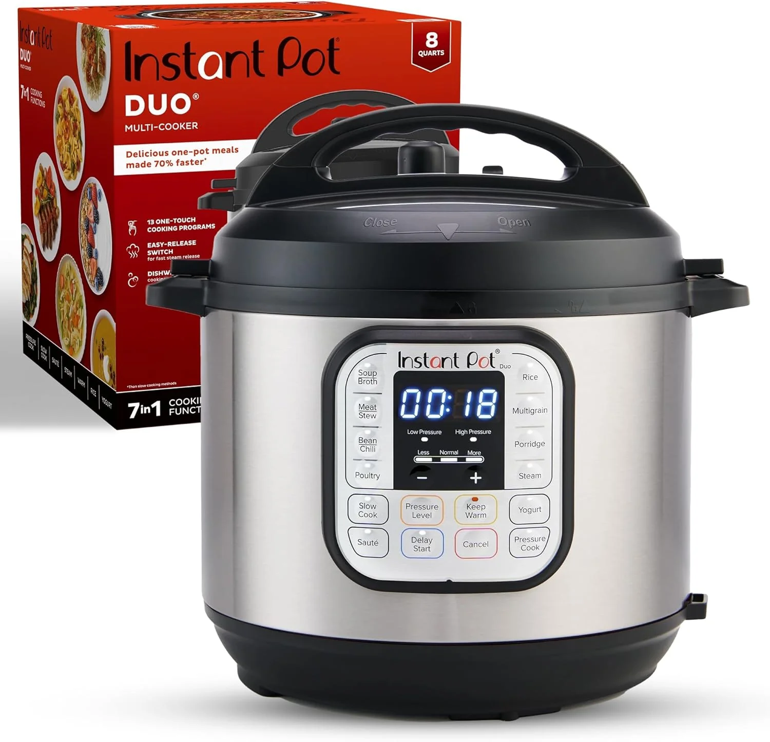 Instant Pot Duo 7 en 1 : autocuiseur électrique, mijoteuse, cuiseur à riz, cuiseur vapeur, sauteuse, yaourtière, chauffe-plat et stérilisateur
