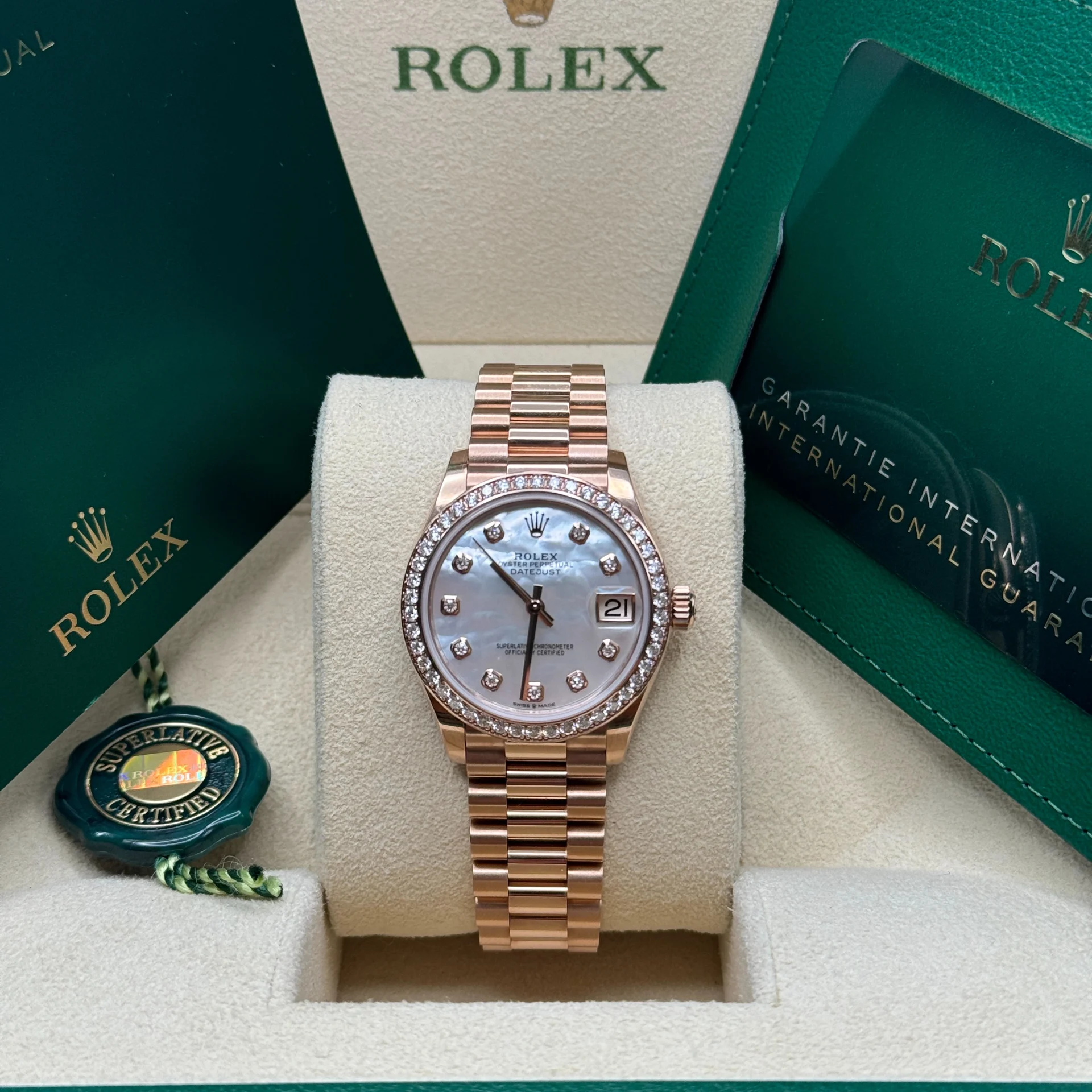 【Super Clone】RLX Datejust m278285RBR-0005 Mother-of-Pearl 31mm Dial
