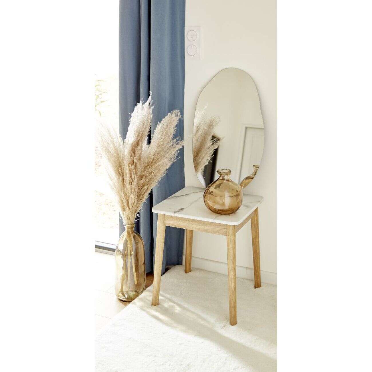 Herbe de pampa séchée naturelle 3 tiges H80cm