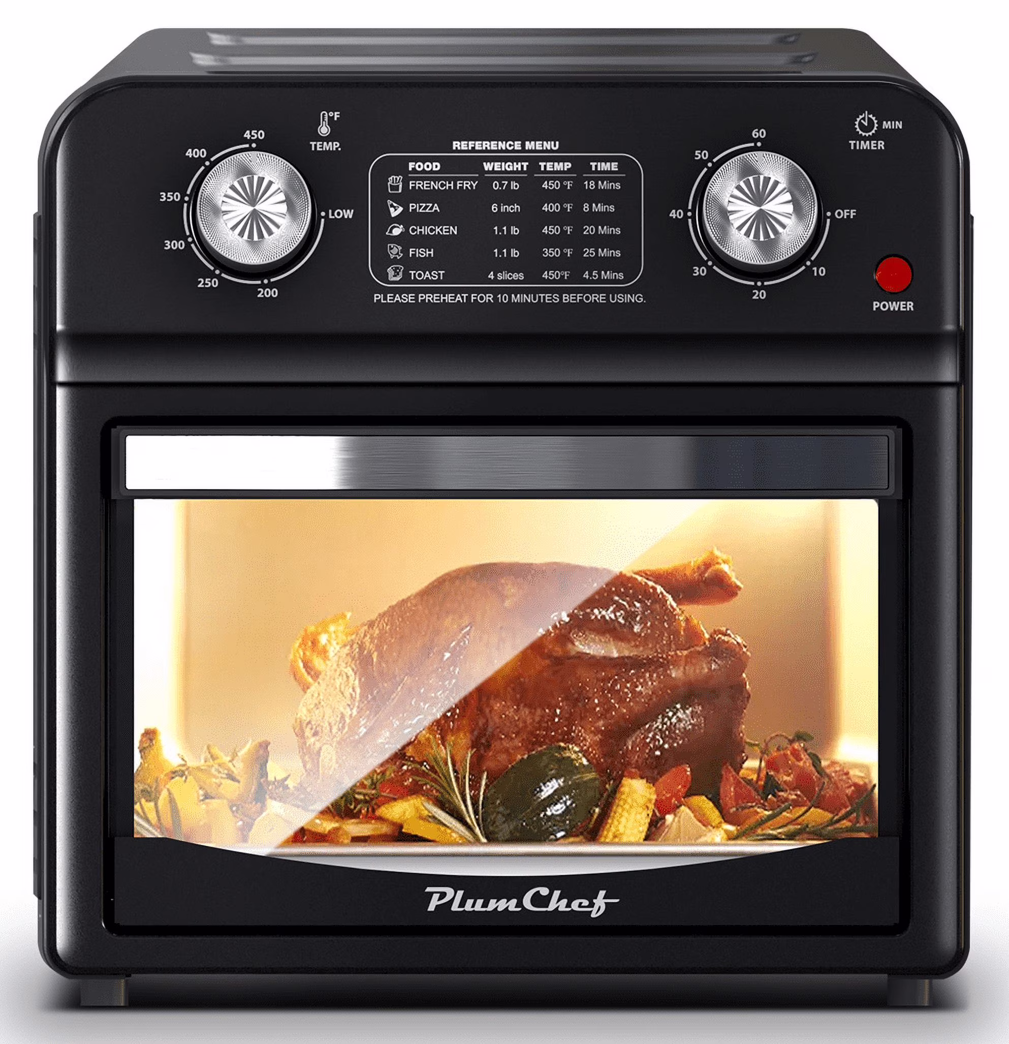 13 Quart Air Fryer, Large Air Fryer Oven Toaster Combo w/ 60 Minute Timer, Convection Oven Countertop, Accessories, UL Certified, Nonstick, Accessories Included, 1500W, Sliver(13QT(Silver)) - Image 3