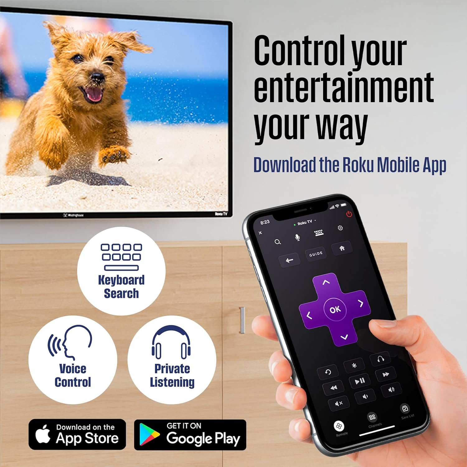 Westinghouse Roku TV - 43 Inch Smart TV  4K UHD Television with Wi-Fi Connectivity and Mobile App  Flat Screen  Bluetooth  Compatible with Apple AirPlay  Alexa and Google Assistant
