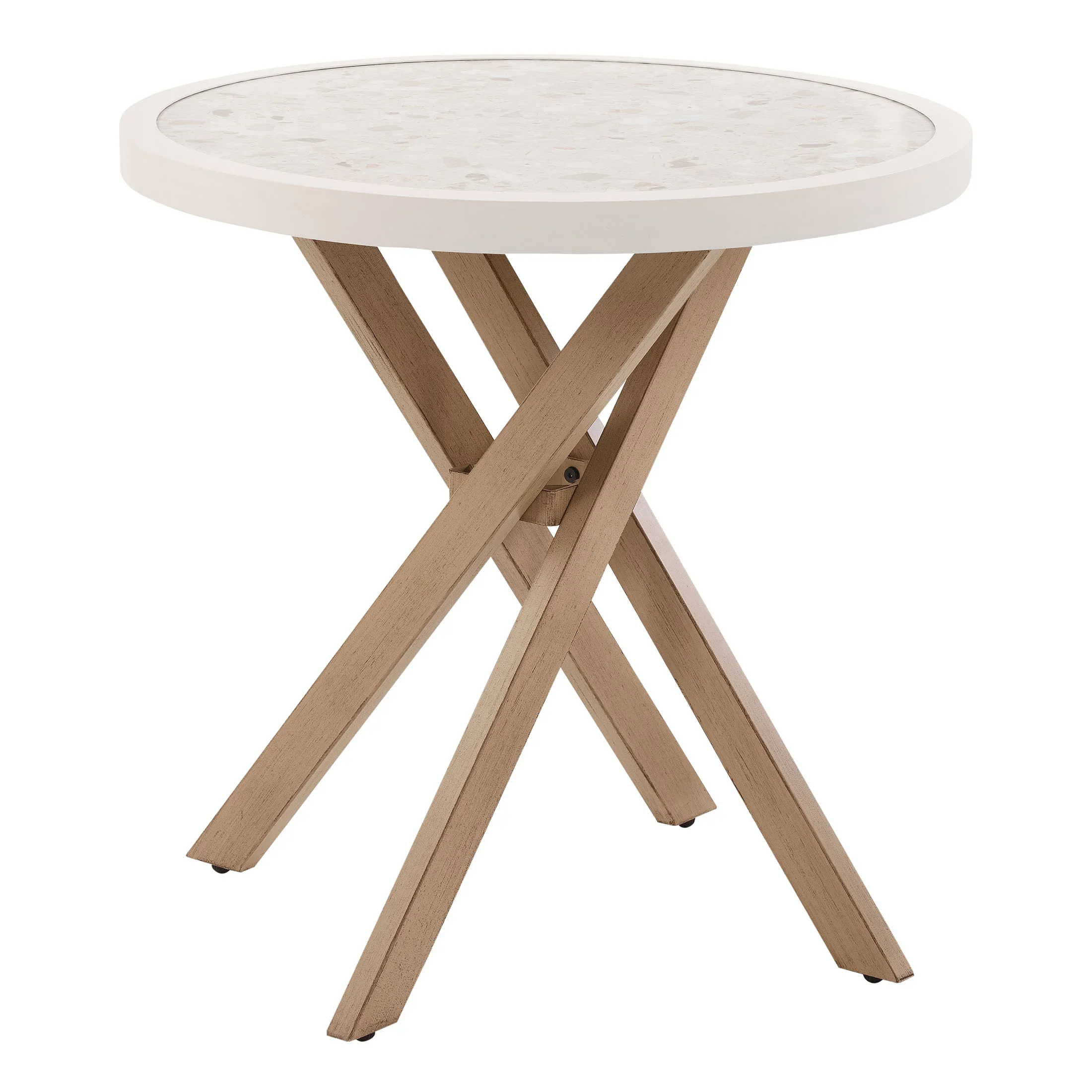 Better Homes & Gardens Paige 27 Round Outdoor Tile Top Bistro Table, White