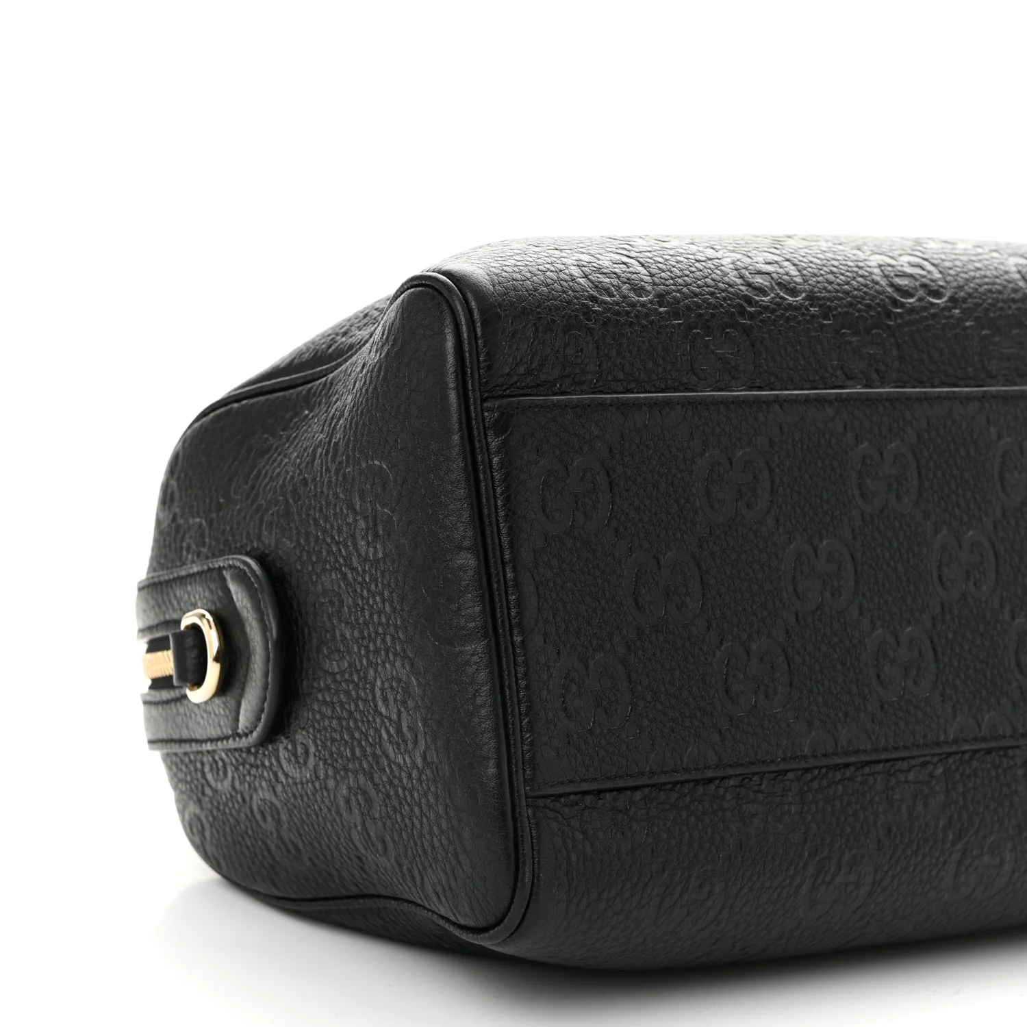 Calfskin GG Emblem Small Top Handle Bag Black