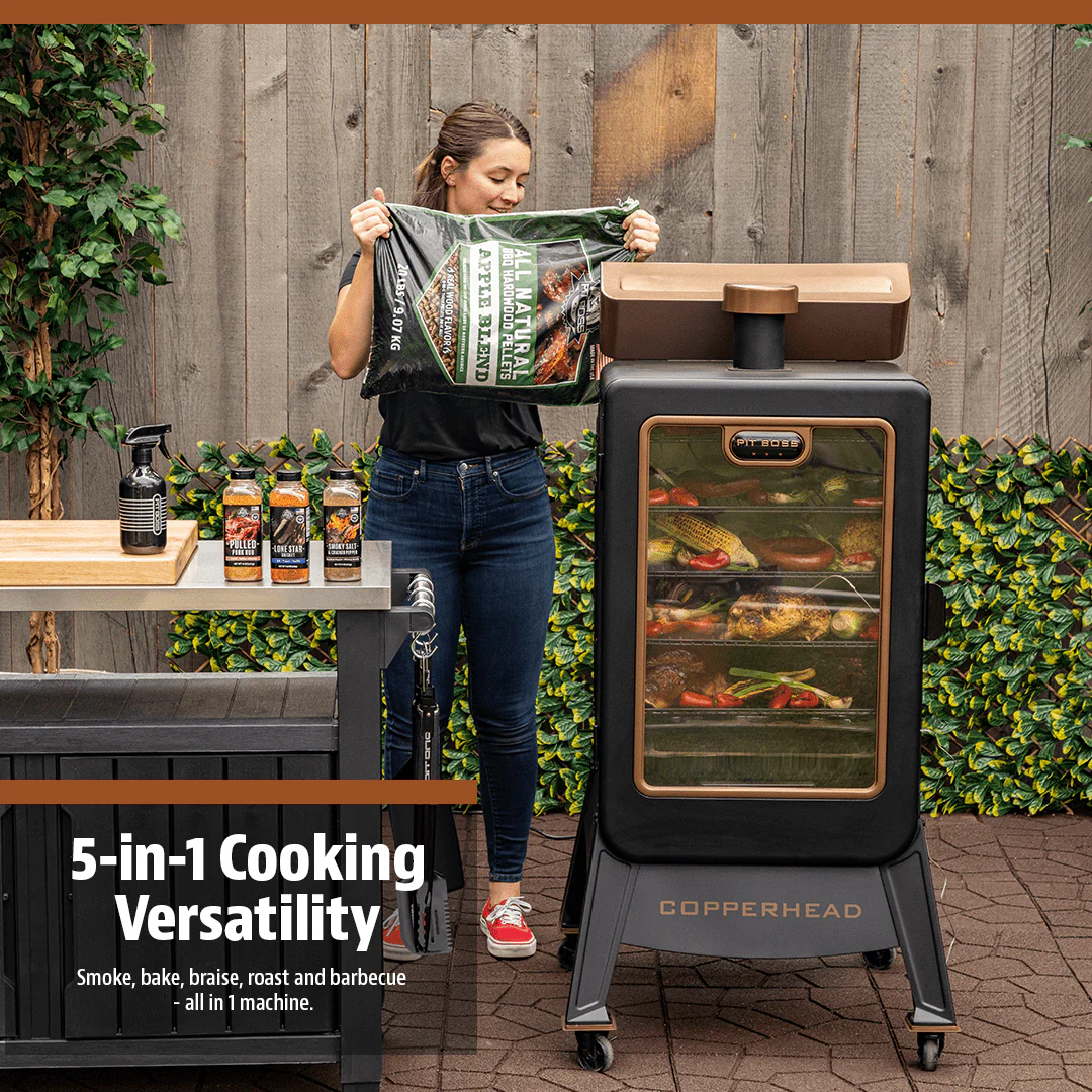 Copperhead 1300 Sq in Vertical Wood Pellet Smoker Onyx Edition - Image 5
