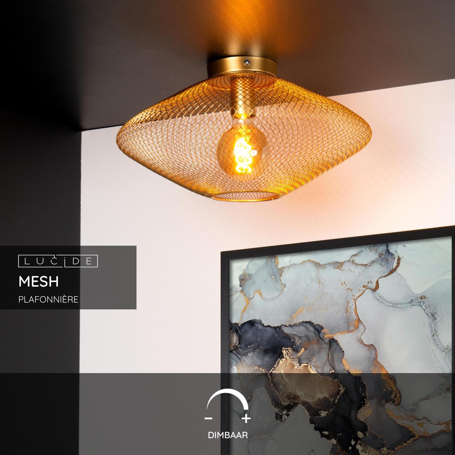 Lucide MESH Plafonnière - Mat Goud   Messing
