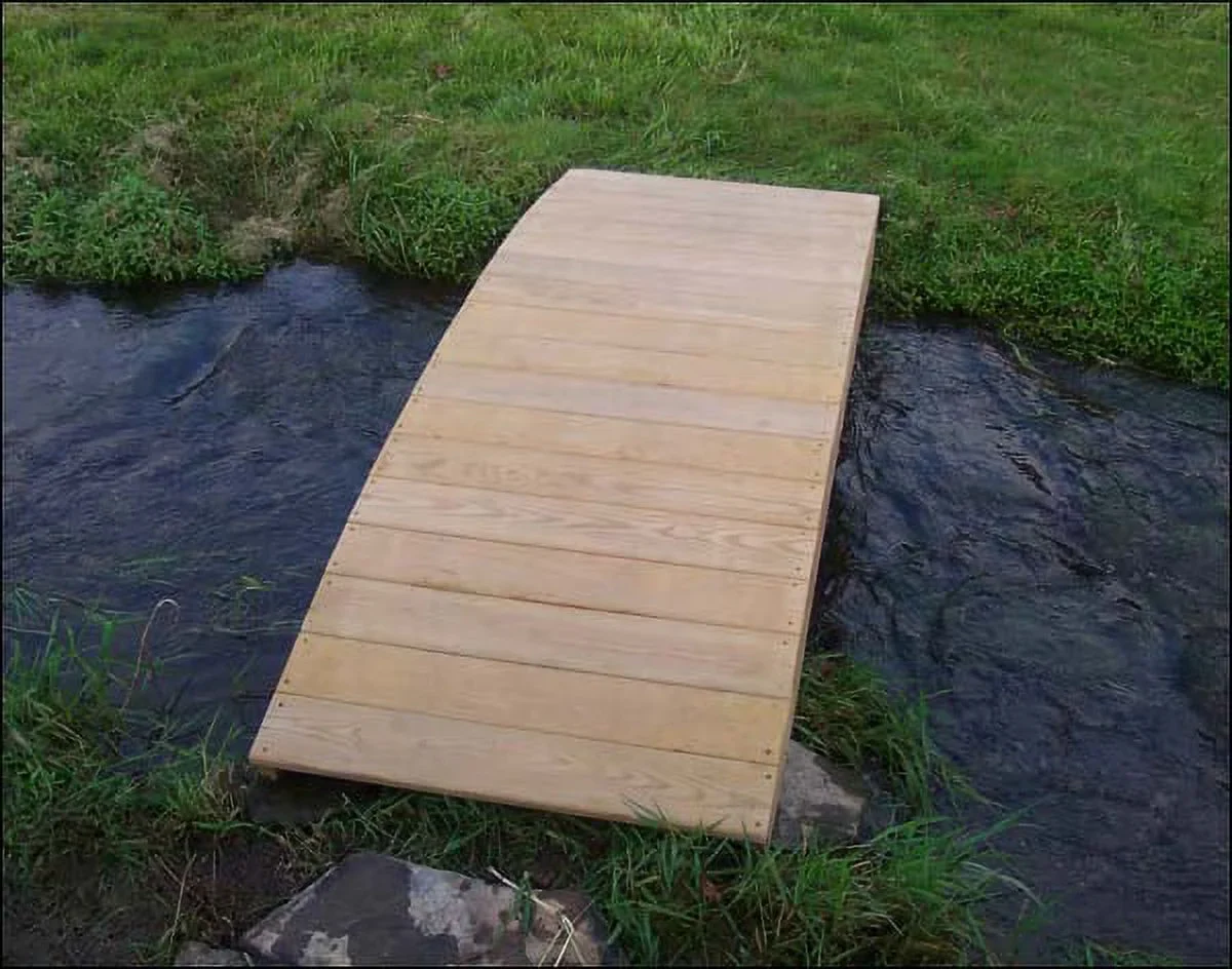 4' Treated Pine Fiore Plank Garden Bridge