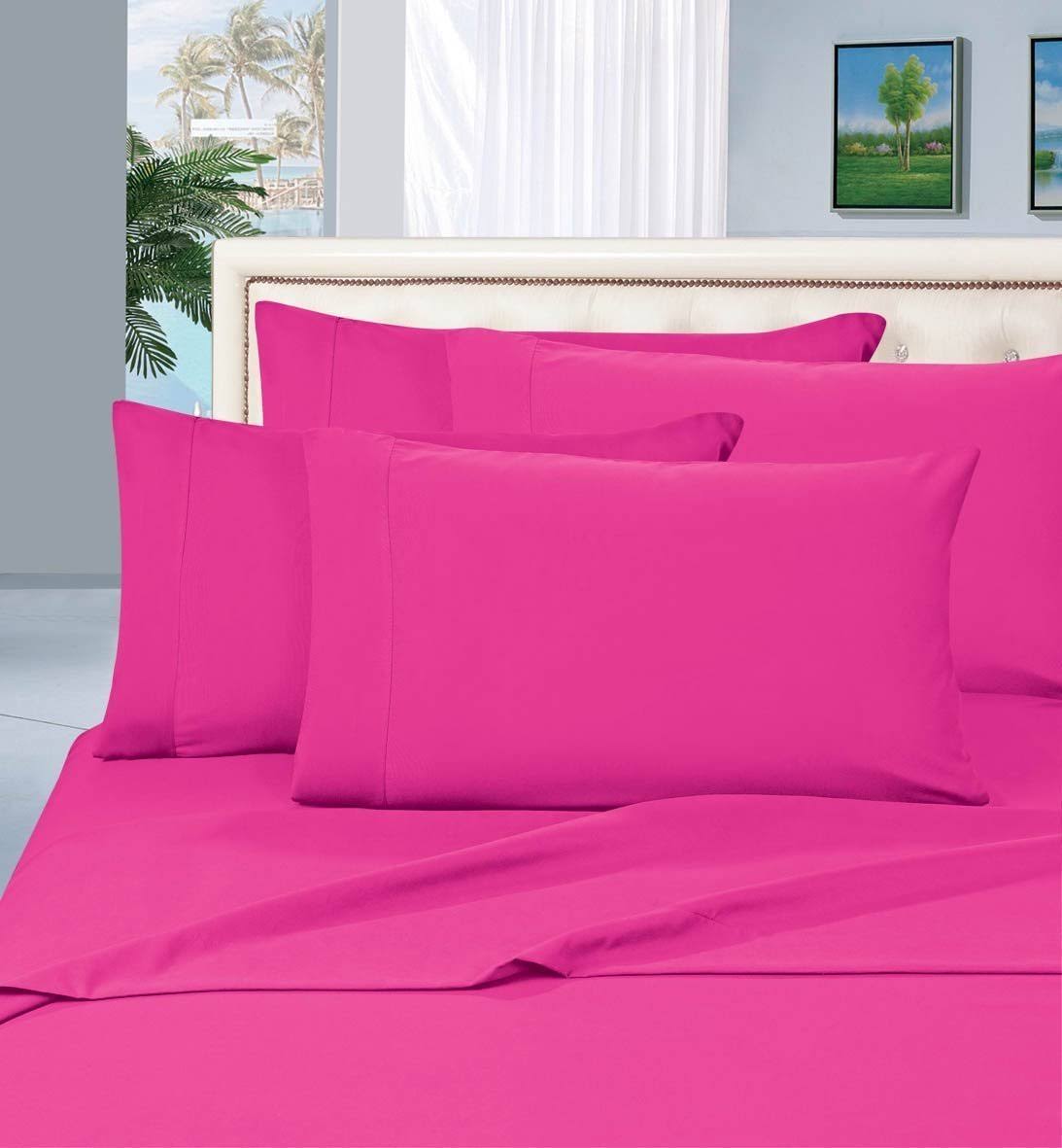 Elegant Comfort 1500 Thread Count Wrinkle & Fade Resistant Egyptian Quality Ultra Soft Luxurious 2-Piece Pillowcases, King size, Hot Pink
