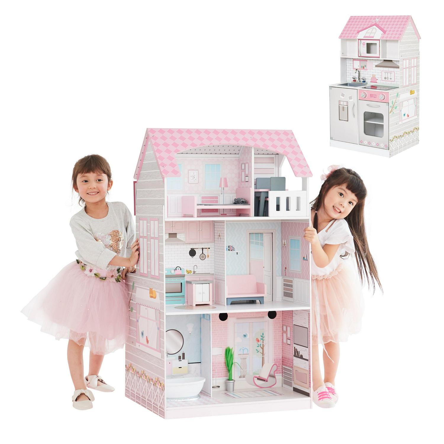 Teamson Kids Wonderland Ariel 2 - in - 1 Dollhouse/Play Kitchen Set