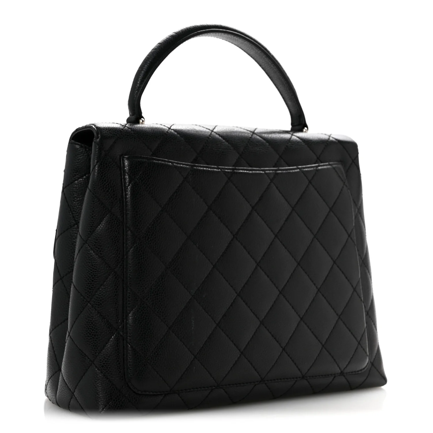 Caviar Quilted Jumbo Kelly Flap Black