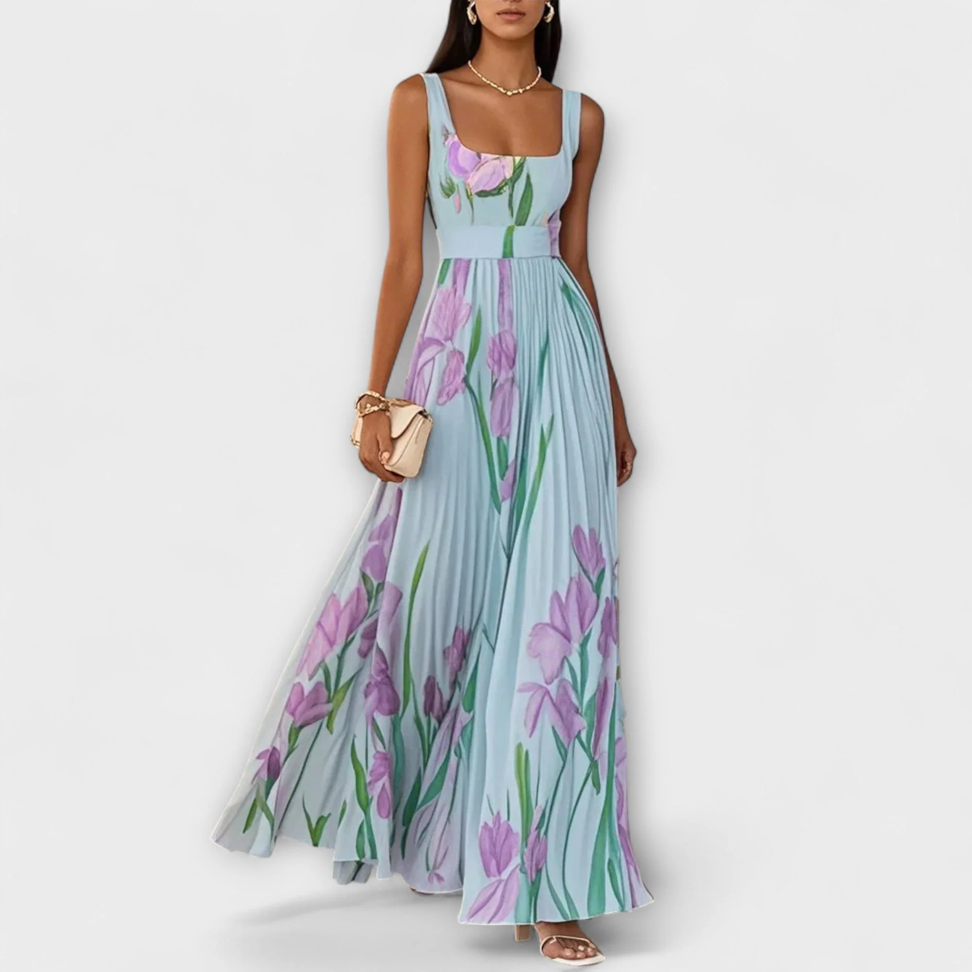 Robe longue fluide en chiffon