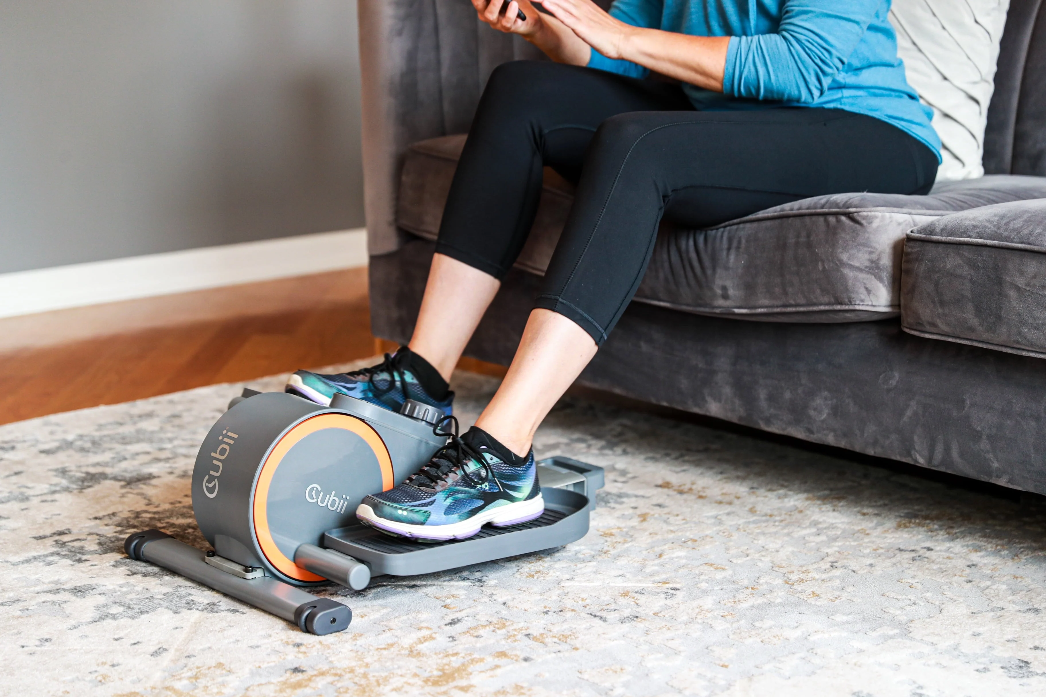 Cubii Go, Seated Elliptical Trainer with Wheels and Handle, 8 Adjustable Magnetic Resistance Levels