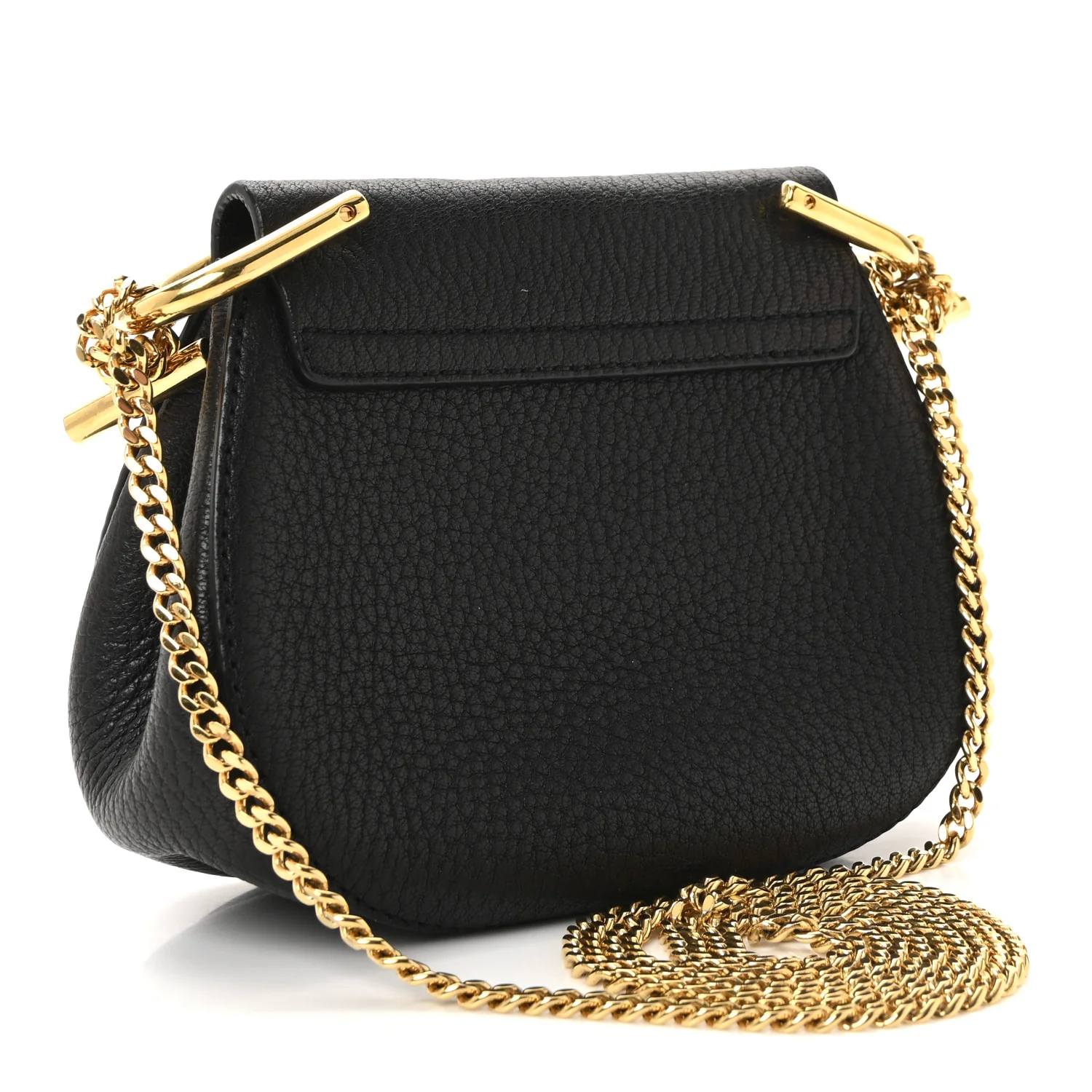 Grained Lambskin Nano Drew Shoulder Bag Black