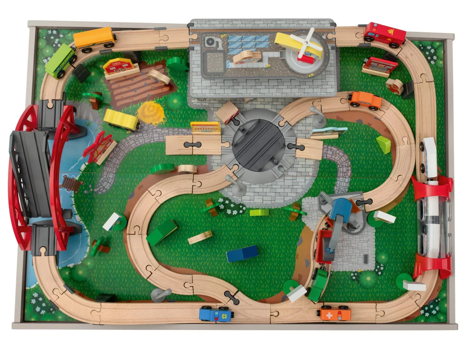lupilu Table de jeu Chemin de fer en bois