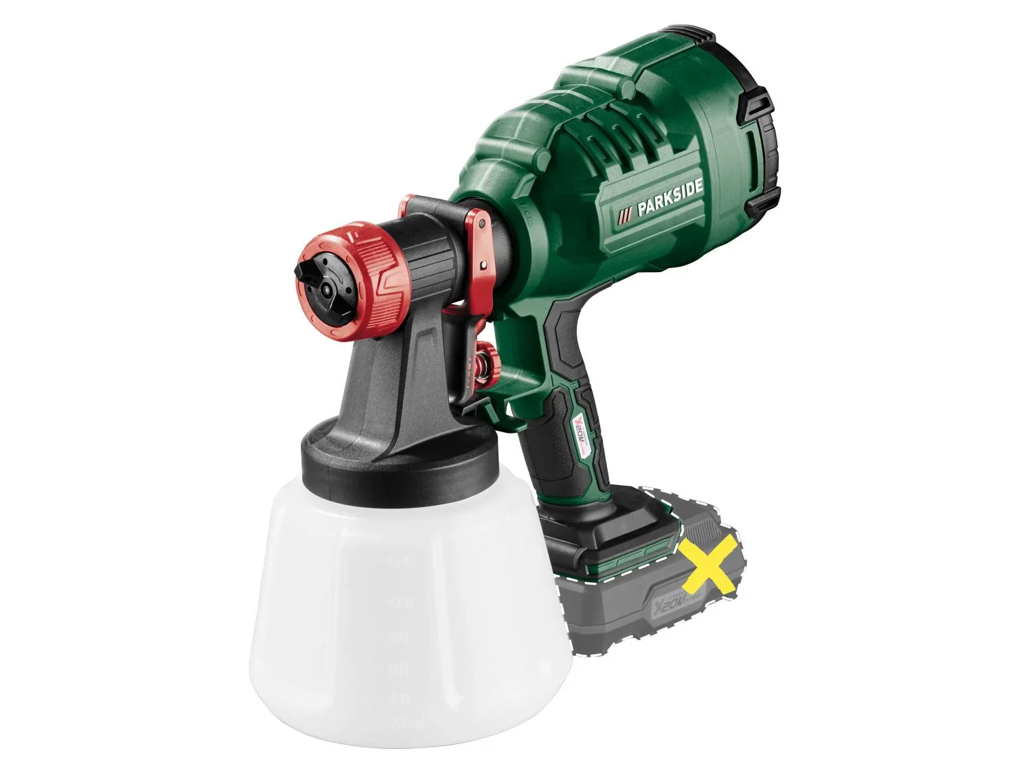 PARKSIDE Pistolet  peinture sans fil PFSA 20-Li B2, 1200 ml, 20 V