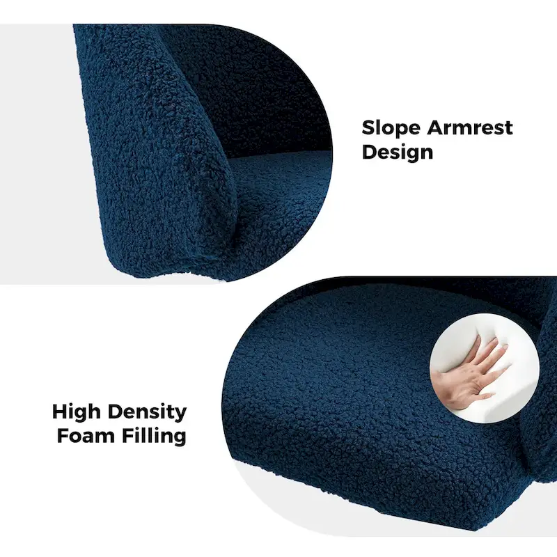 Boucle Swivel Office Chair with Rolling Wheels